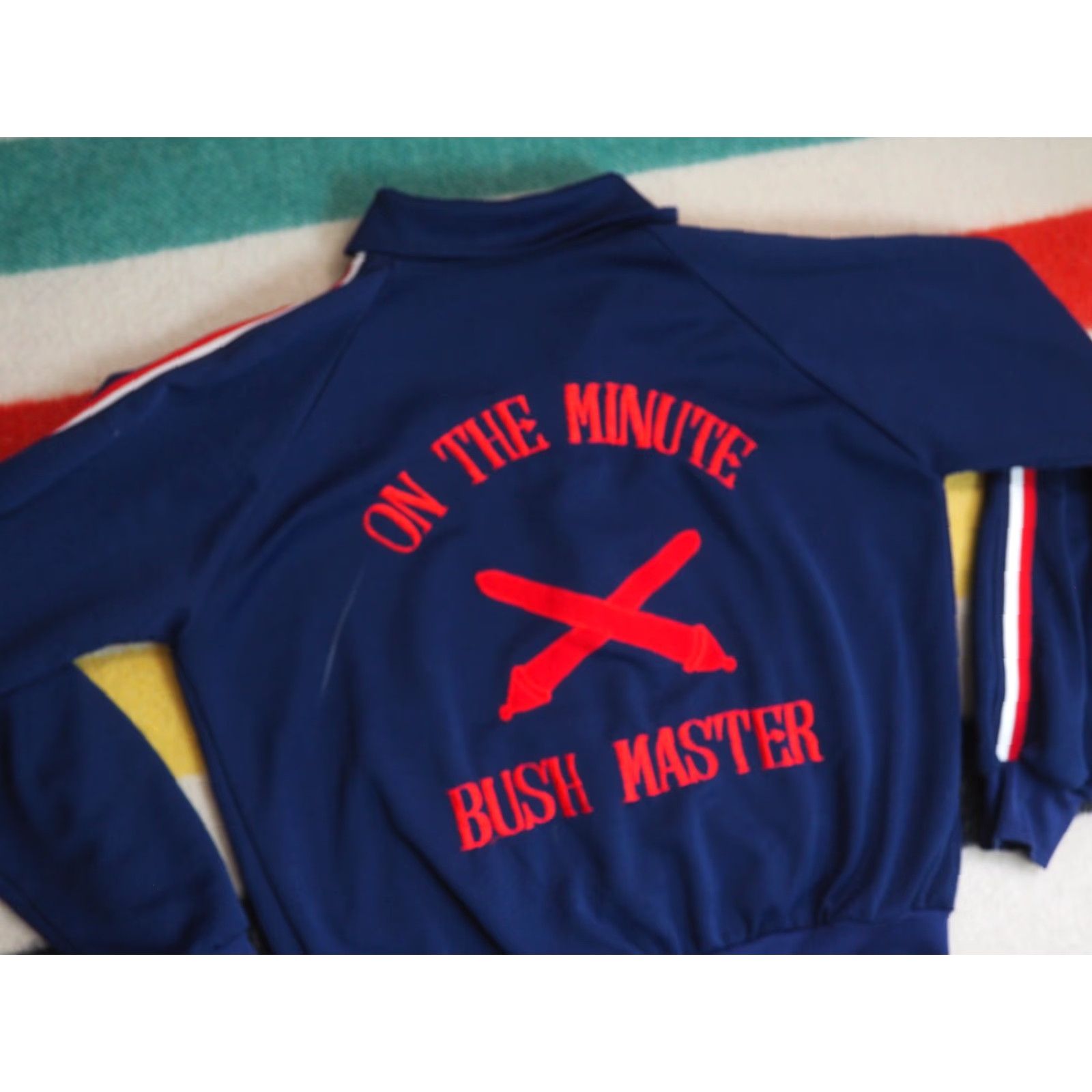 Vintage VINTAGE US Military Bush Master Chainstitch Navy Blue Souvenir Track Jacket L Mens Size US L / EU 52-54 / 3 - 6 Thumbnail