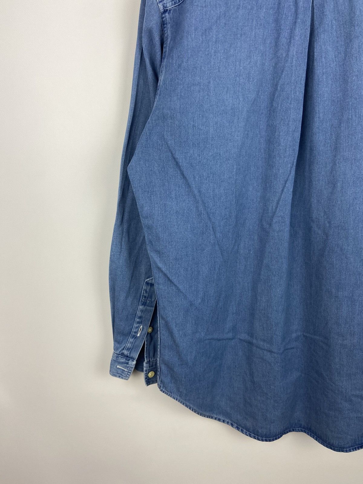 Burberry Vintage Thomas Burberry Denim Blue Men's Button-Up Shirt Size US S / EU 44-46 / 1 - 13 Thumbnail