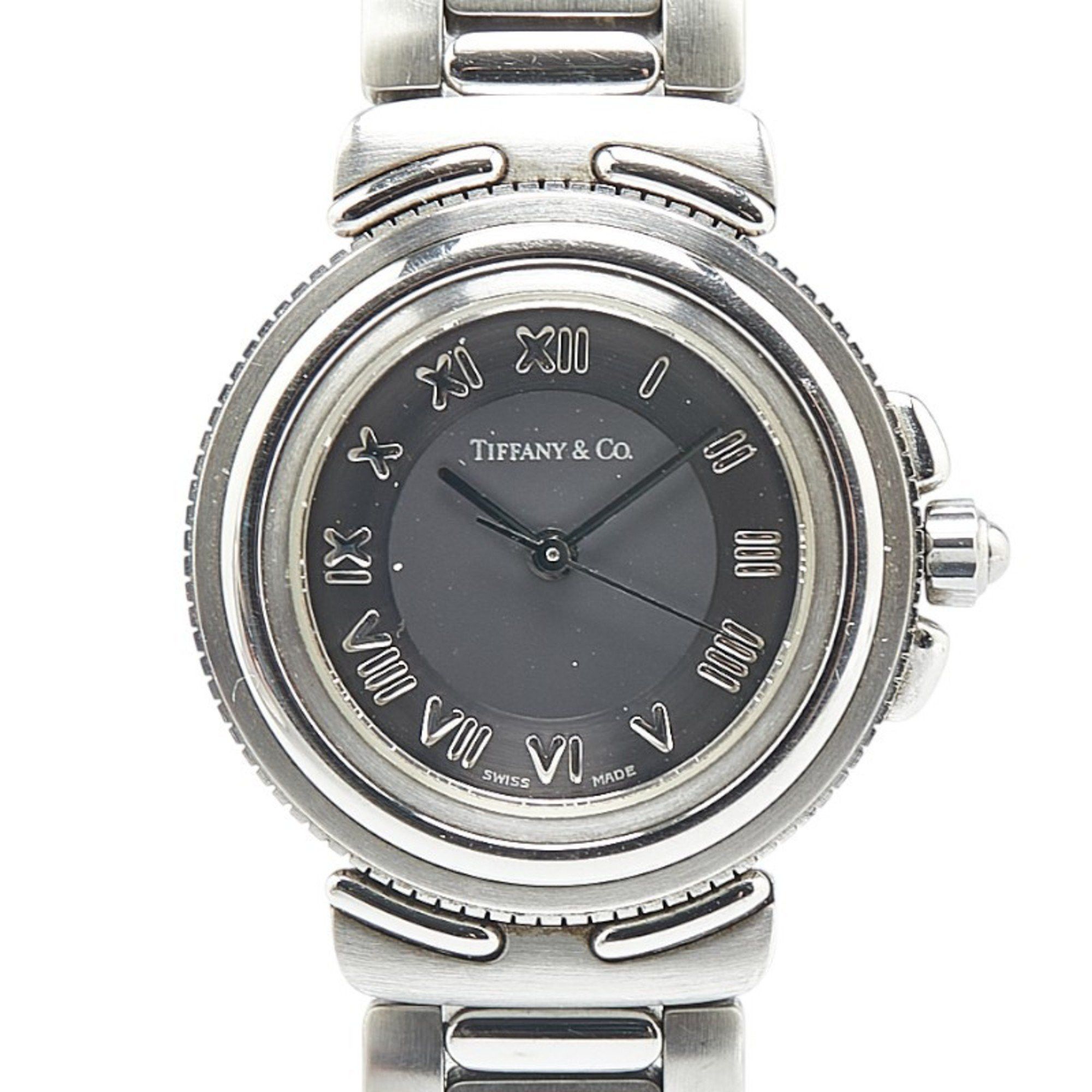 Tiffany Co Tiffany Intaglio Watch L0810 Quartz Grey Dial Stainless Steel Ladies Tiffany&co, Women's