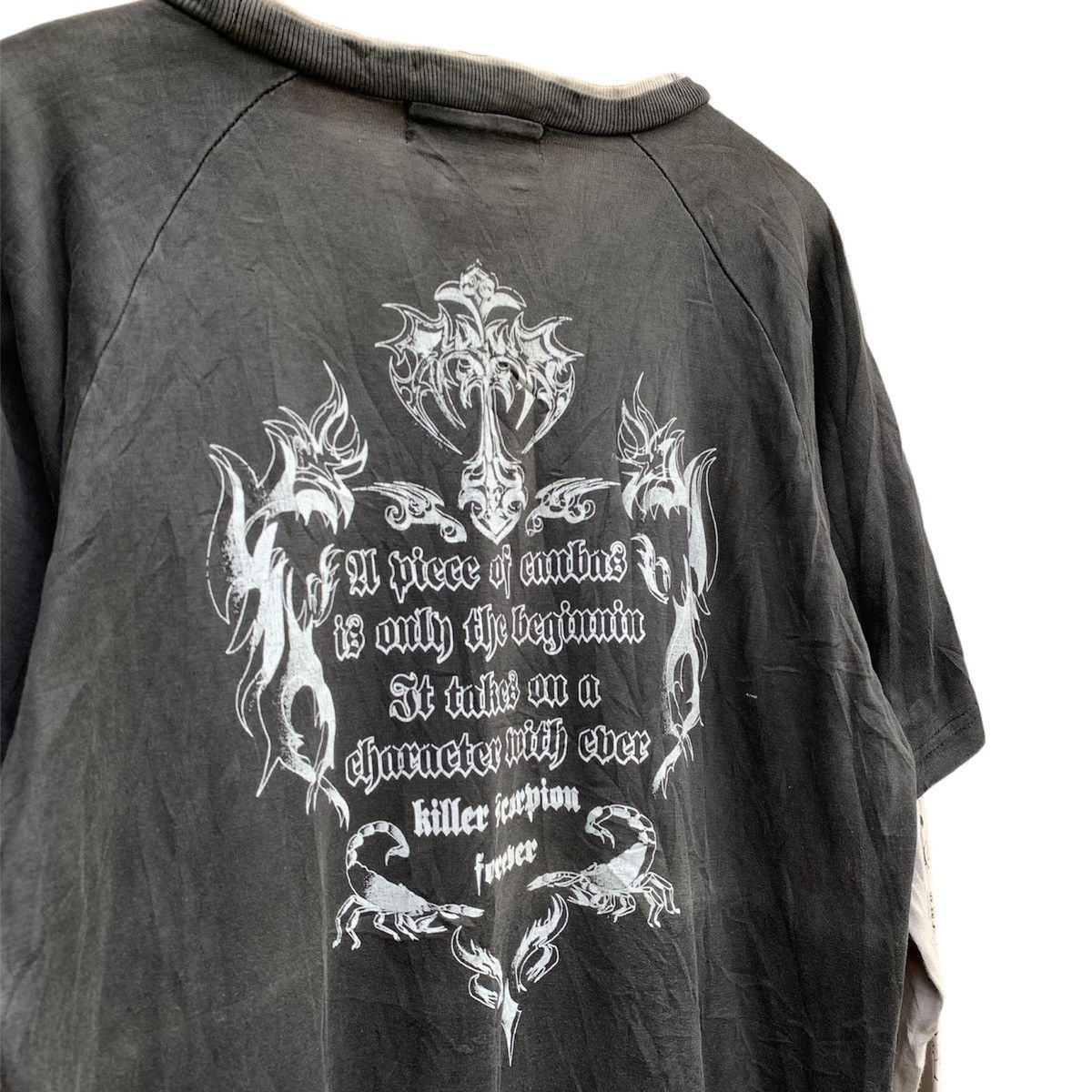 If Six Was Nine × Japanese Brand × Le Grande Bleu (L.G.B.) Crosses japanesbrand y2k poem longsleeave tee Size US L / EU 52-54 / 3 - 7 Thumbnail