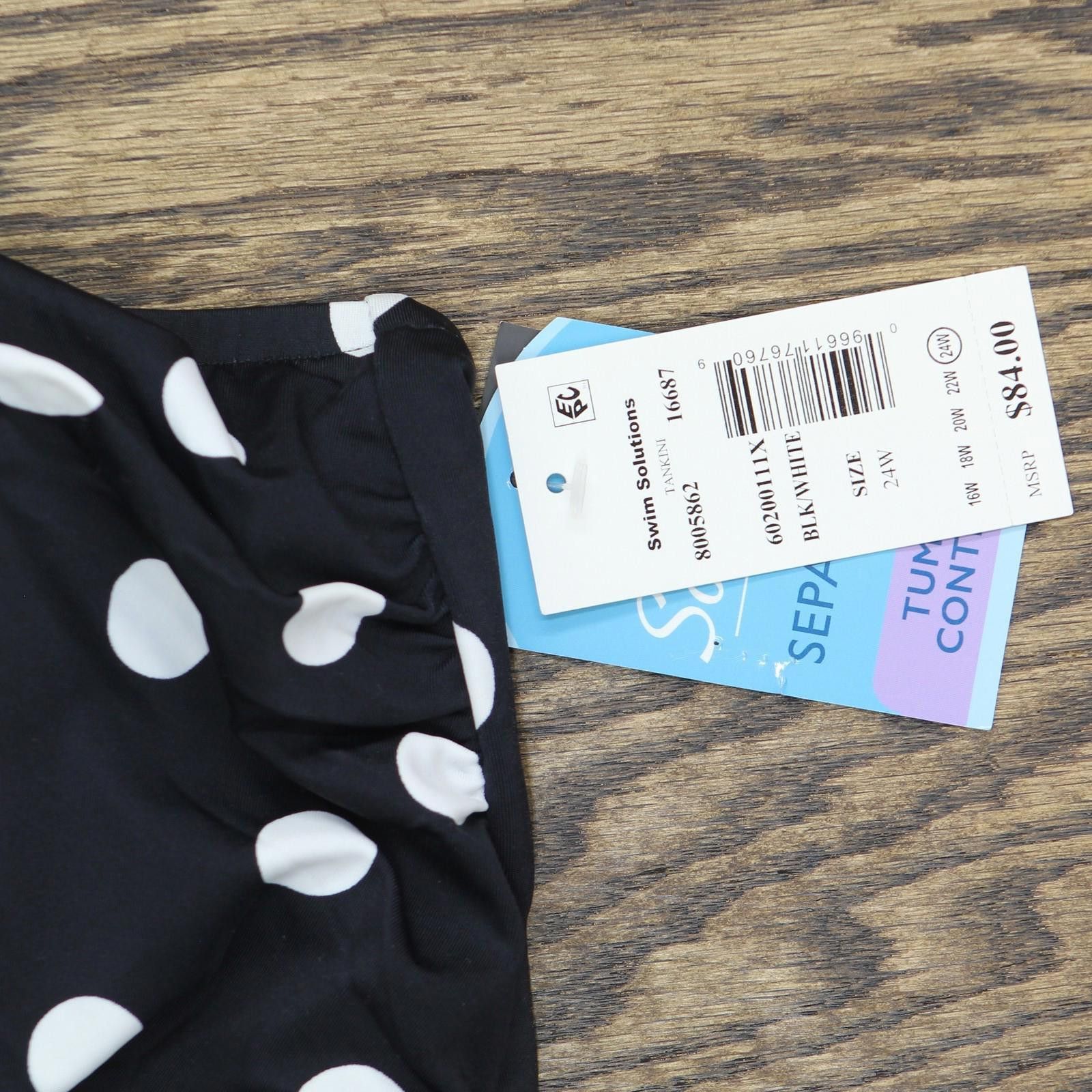 Other Nwt Swim Solutions Dot Tankini Swim Top Vintagety Black 24w Size ONE SIZE - 3 Thumbnail
