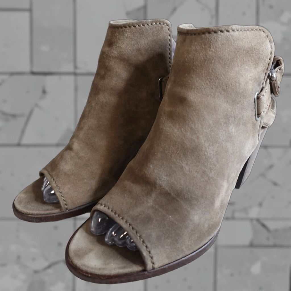 Frye FRYE Women's Boots 9M Brown Beige Suede Dani Sling Heeled Open Toe Sandals Boots Shoes Shoe Sandals Size US 9 / IT 39 - 1 Thumbnail
