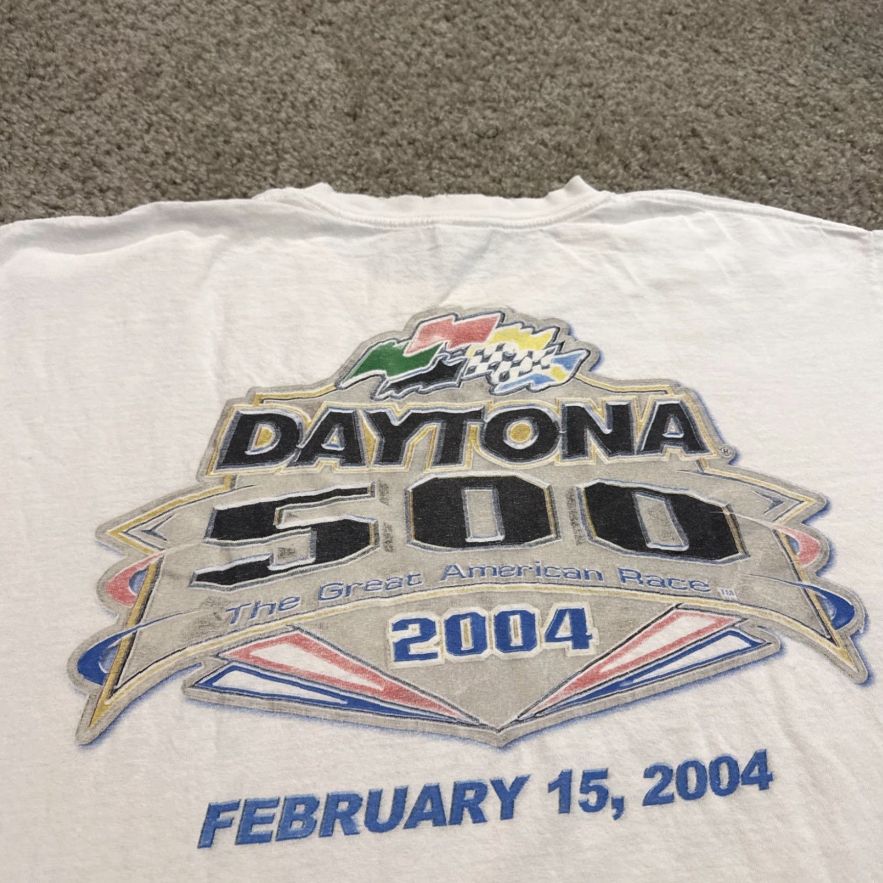 Gildan VINTAGE Daytona 500 Nascar Racing White Double-Sided T-Shirt XL Y2K 2004 Size US XL / EU 56 / 4 - 3 Thumbnail