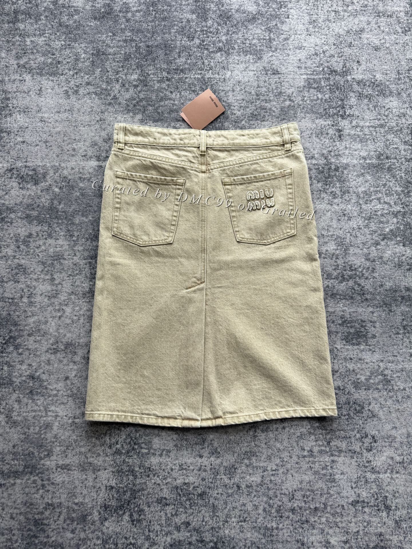 Miu Miu Miu Miu Khaki Denim Skirt Size 36" / US 14 / IT 50 - 1 Thumbnail