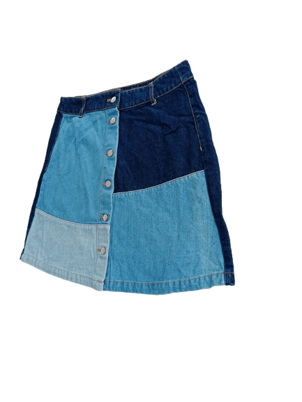 H&M DIVIDE H&M Denim Skirt Patchwork Style Size 30" / US 8 / IT 44 - 3 Thumbnail