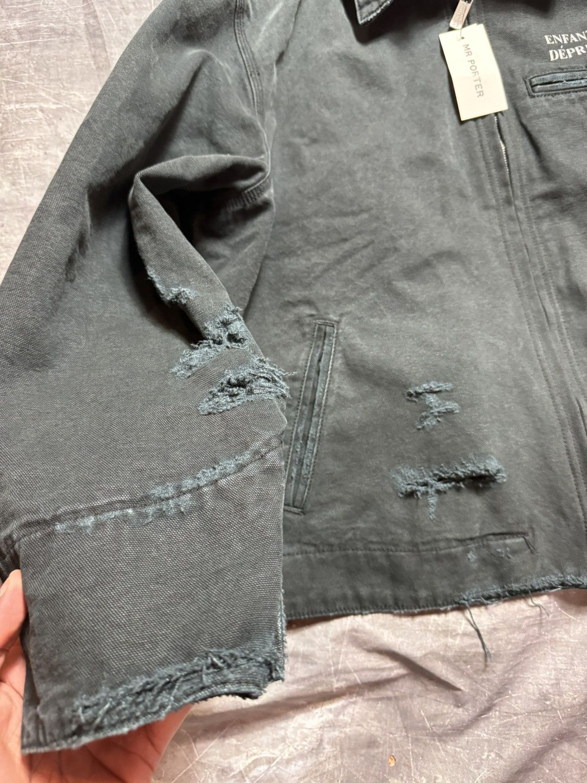 Enfants Riches Deprimes ENFANTS RICHES DÉPRIMÉS LOGO DISTRESSED WORK JACKET Size US M / EU 48-50 / 2 - 4 Thumbnail