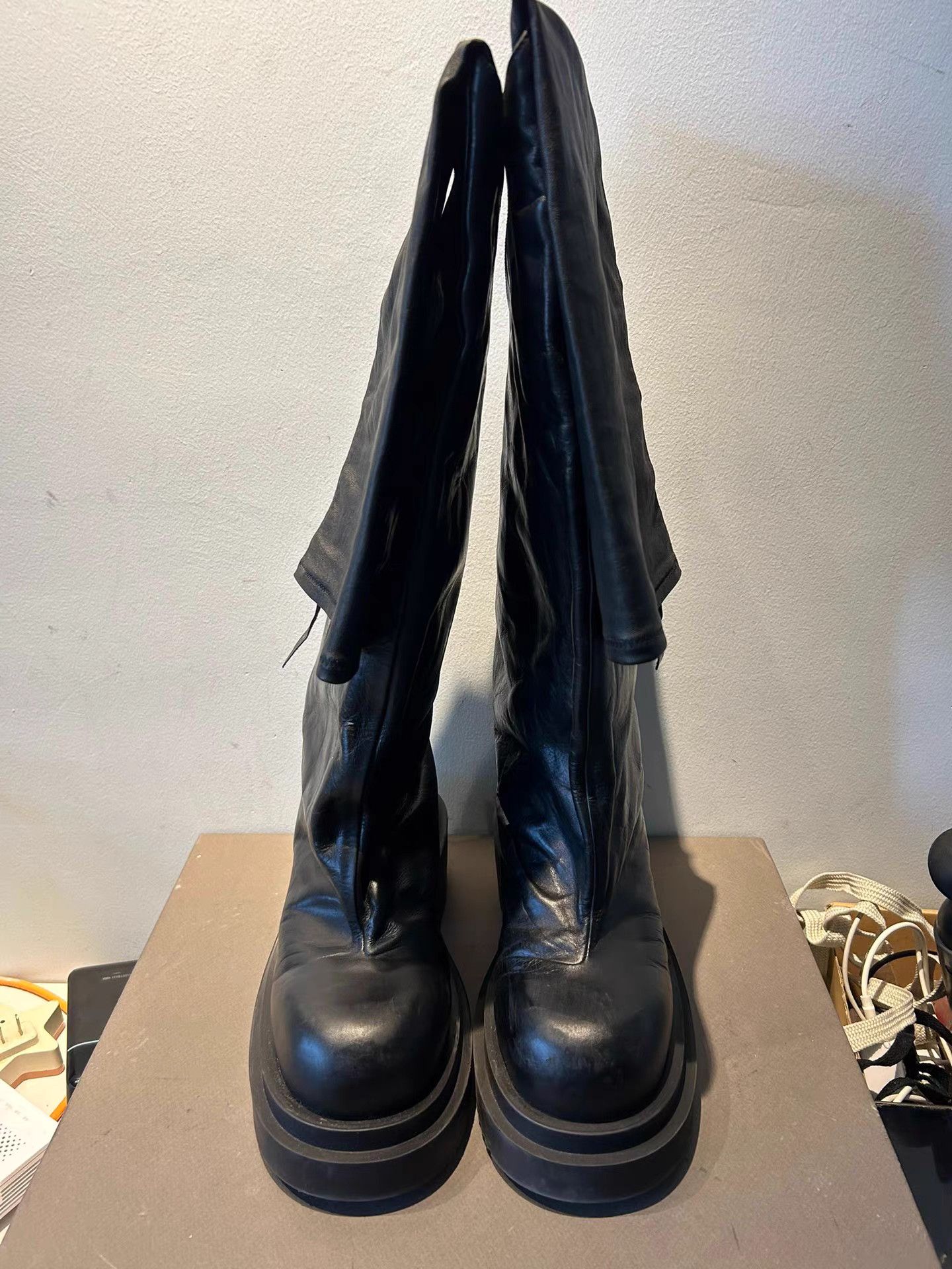 Rick Owens Rick Owens Runway High-Top Leather Boots Size US 8 / IT 38 - 4 Thumbnail