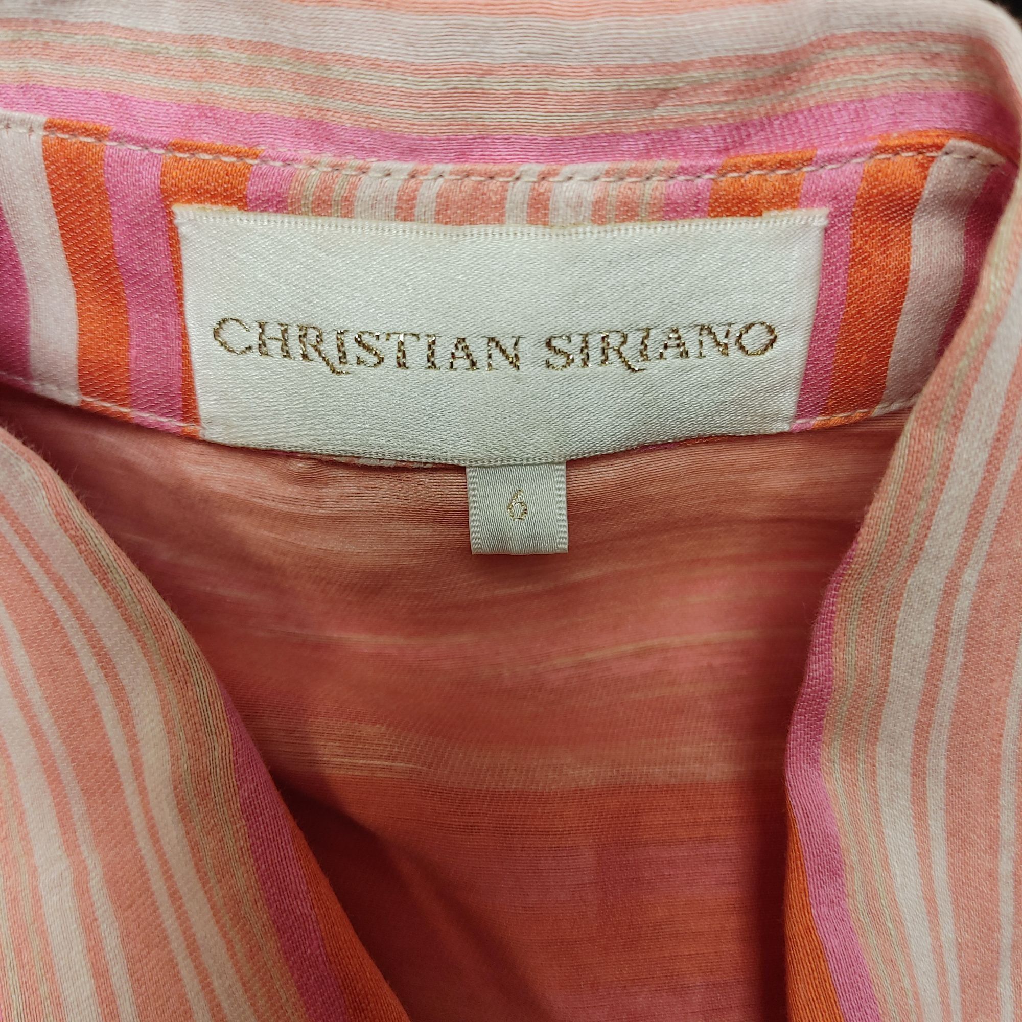 Other Christian Siriano Women's Orange/Pink Sleeveless Tie Front C Size M / US 6-8 / IT 42-44 - 3 Thumbnail