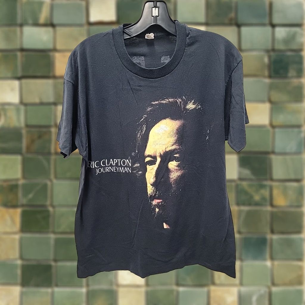 Vintage Vintage Eric Clapton Journeyman Tour Shirt Mens XL Black Single Stitch T-Shirt Logo 1990s Climbs Size US XL / EU 56 / 4 - 1 Thumbnail
