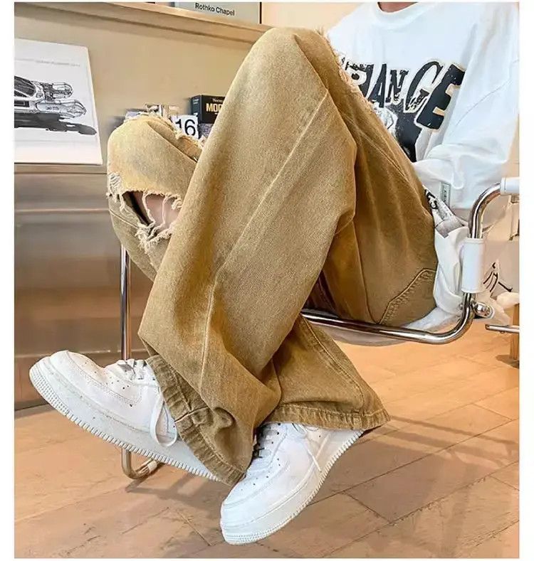 Japanese Brand Straight casual washed distressed jeans Size US 32 / EU 48 - 6 Thumbnail