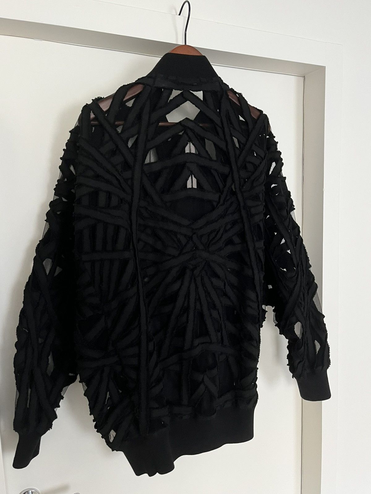 Rick Owens 3105€ Peter Flight Bomber Jacket Tulle 🆕 Size L / US 10 / IT 46 - 18 Thumbnail