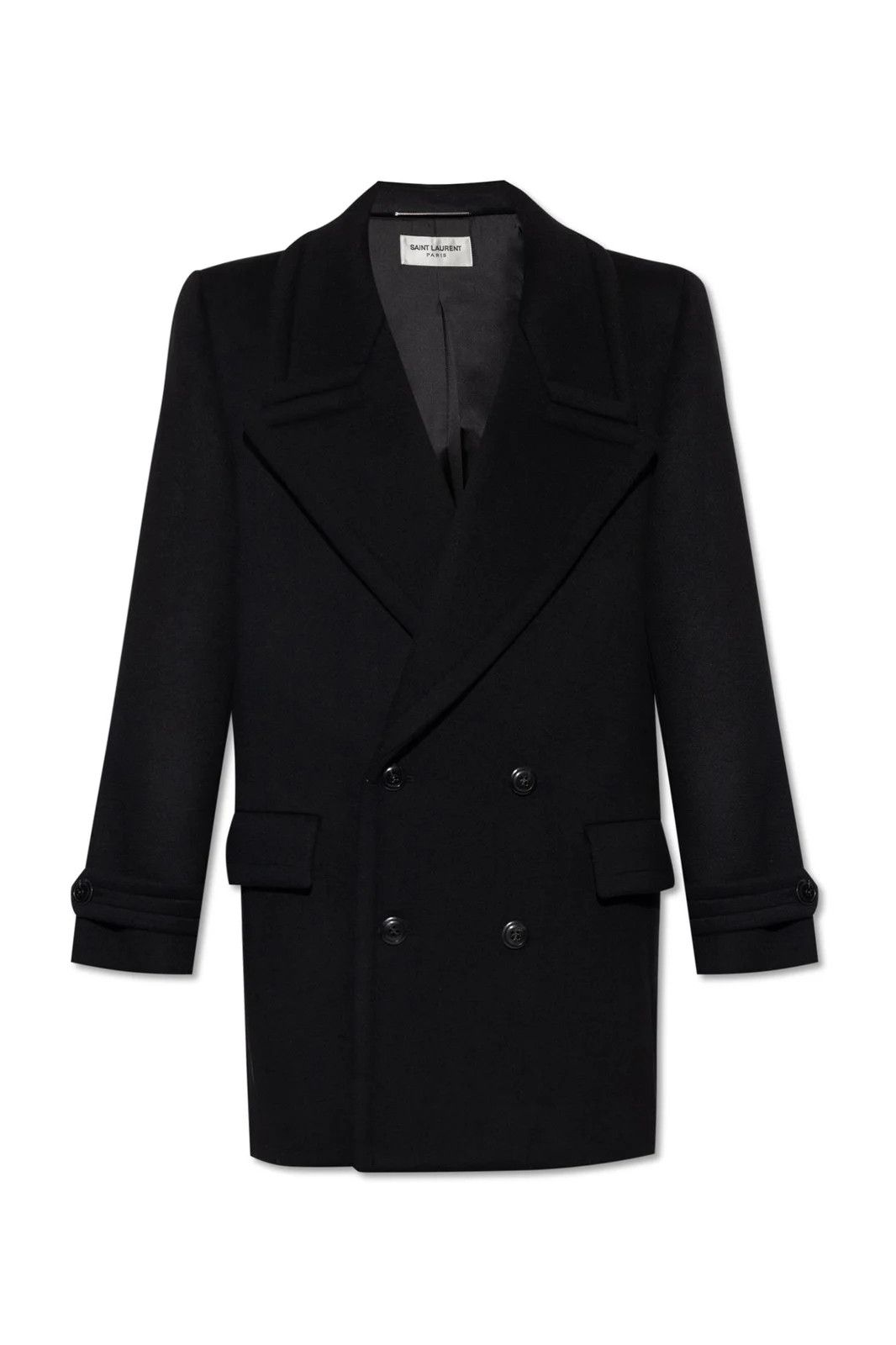 Saint Laurent Paris o1bcso1str1124 Pea Coat in Black Size US M / EU 48-50 / 2 - 1 Thumbnail