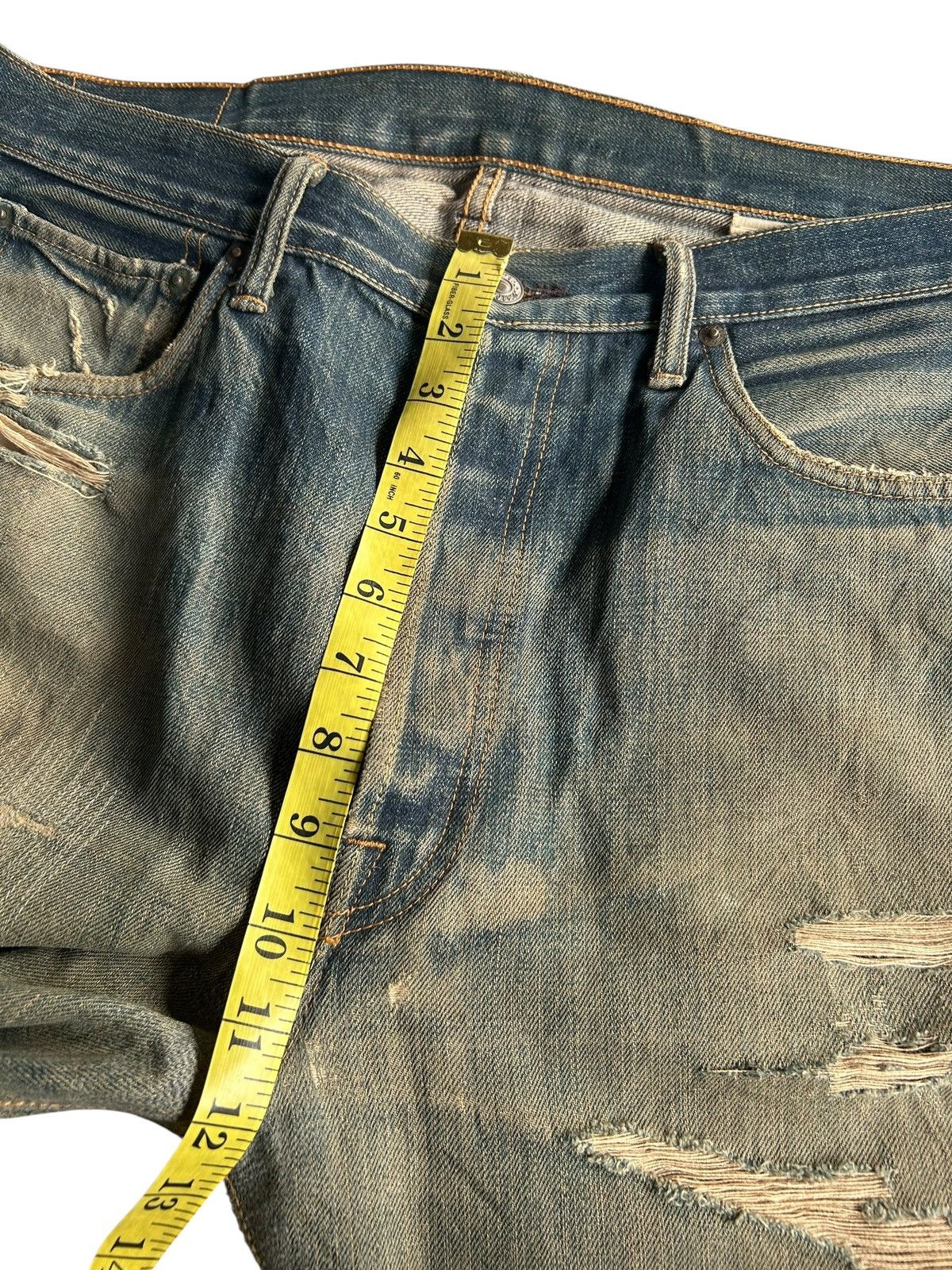 Kapital Thrashed Vintage Sugar Cane Selvedge Denim Jeans Grunge Size US 34 / EU 50 - 22 Thumbnail