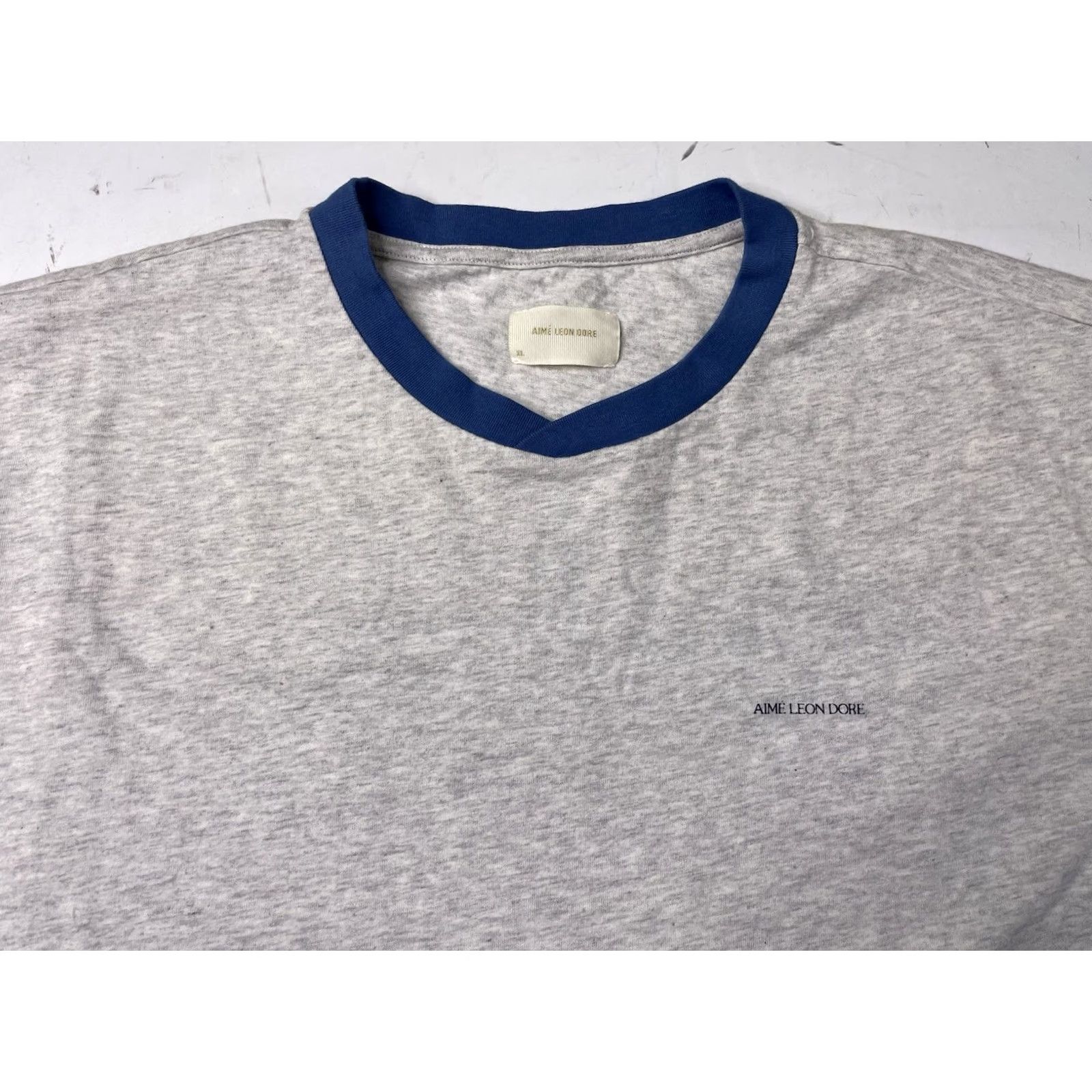 Aime Leon Dore Aime Leon Dore ALD Marina Ringer Collar Tee Silver Mix Gray XL T-Shirt Mens Limited Edition 90s Designer Hip Hop City Retro All Seasons Size US XL / EU 56 / 4 - 2 Thumbnail