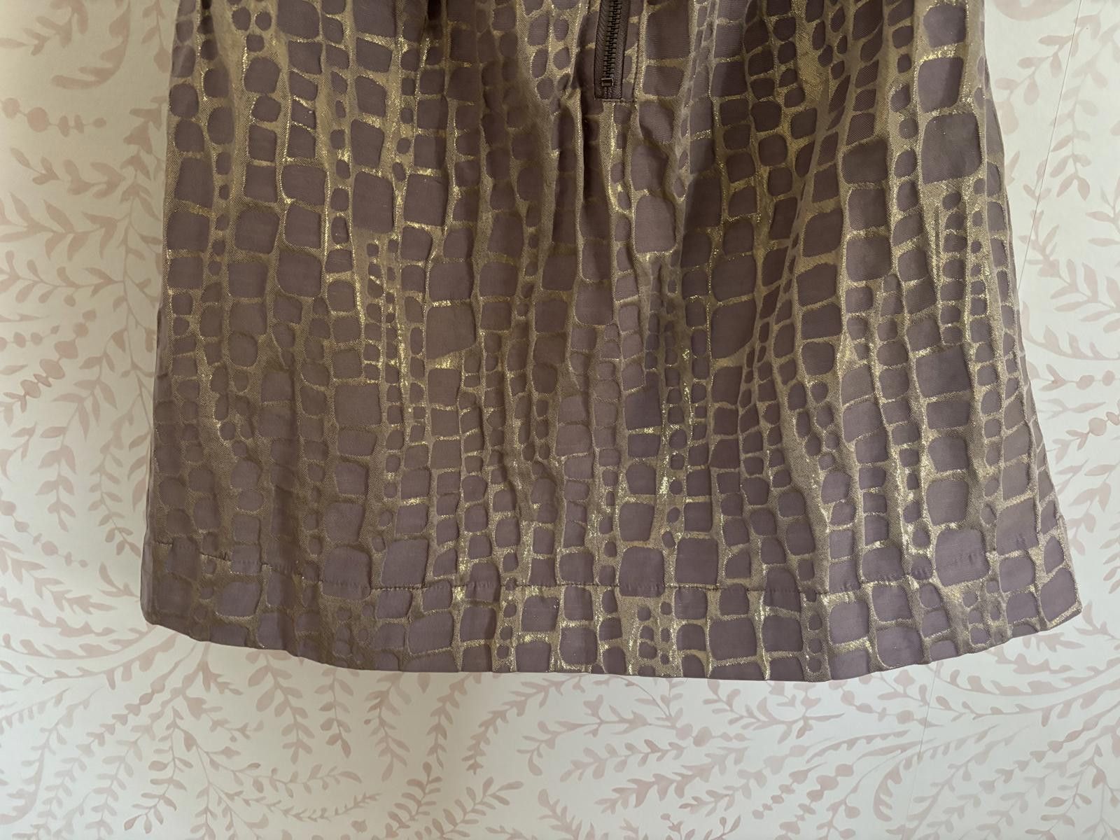 American Eagle Outfitters NWOT AE Gold and Taupe Stylish Strapless Print Dress Size XL / US 12-14 / IT 48-50 - 4 Thumbnail