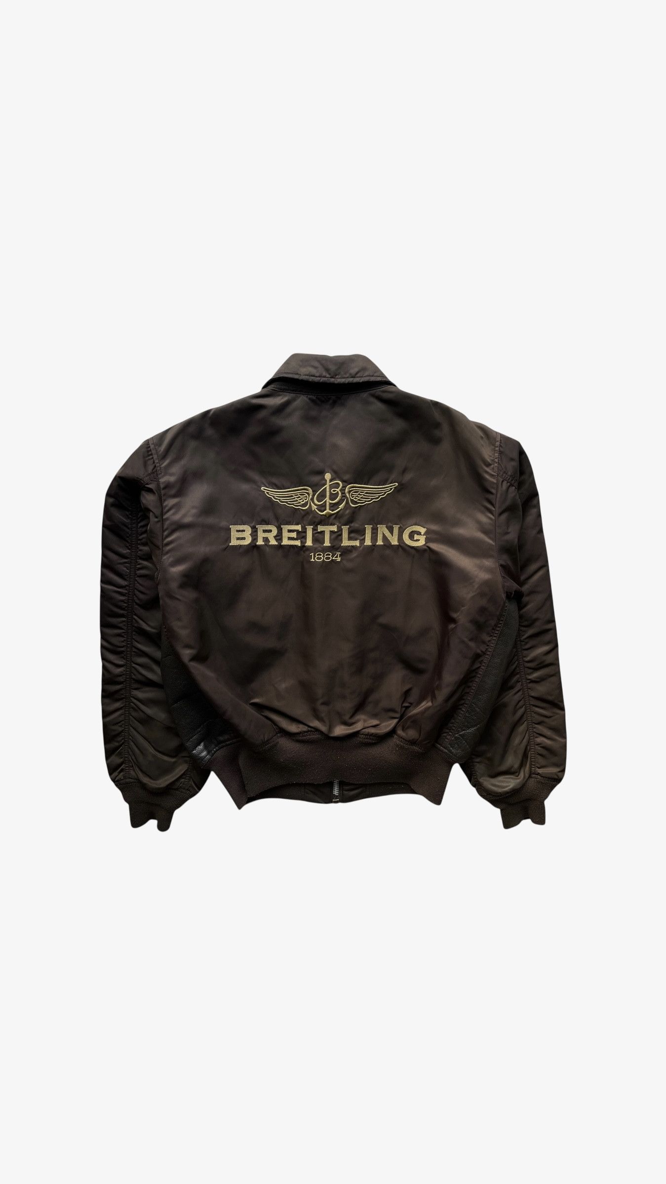 Alpha Industries Vintage Alpha Industries Breitling Leather Bomber Jacket Size US M / EU 48-50 / 2 - 1 Thumbnail
