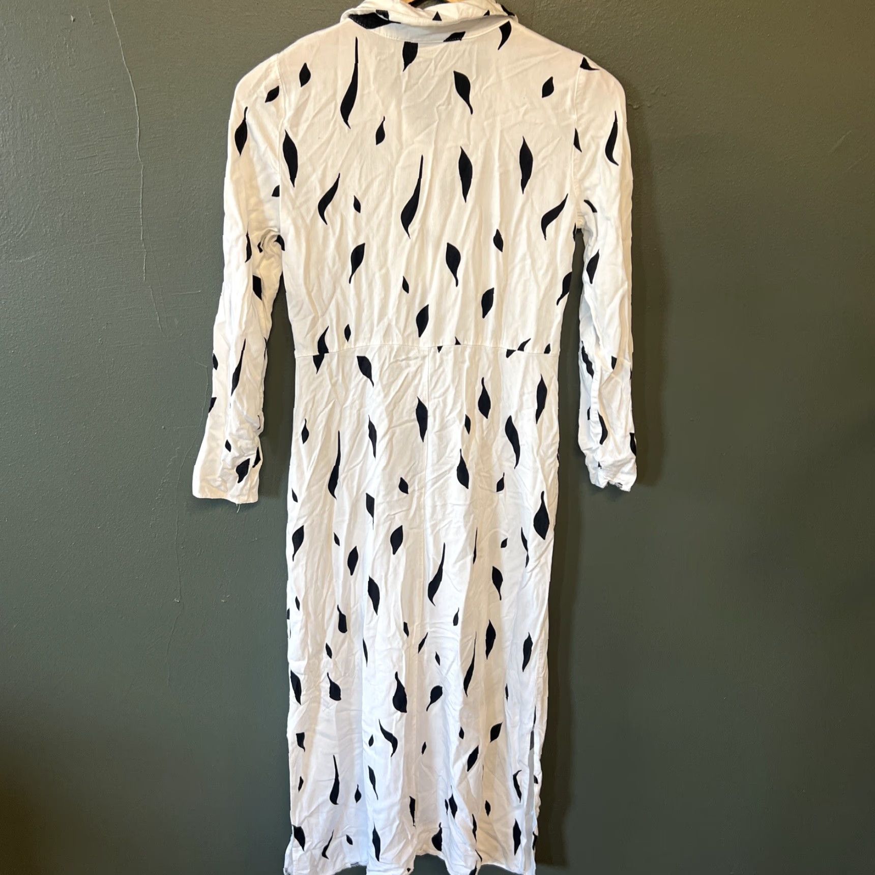 Asos ASOS Maxi Dress Womens 4 Black White Long Sleeve Full Button Dress Size S / US 4 / IT 40 - 3 Thumbnail
