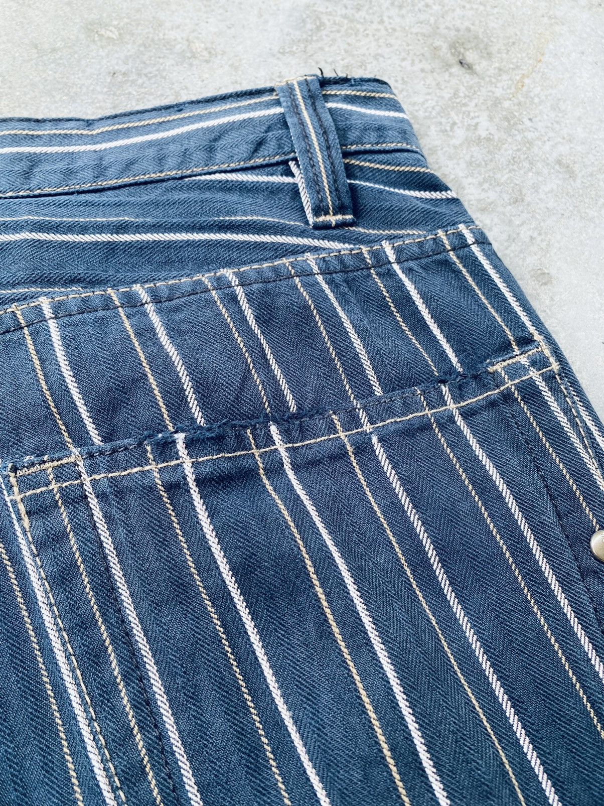 Vintage Vintage Ikka Herringbone Striped Distressed Pants Size US 30 / EU 46 - 16 Thumbnail