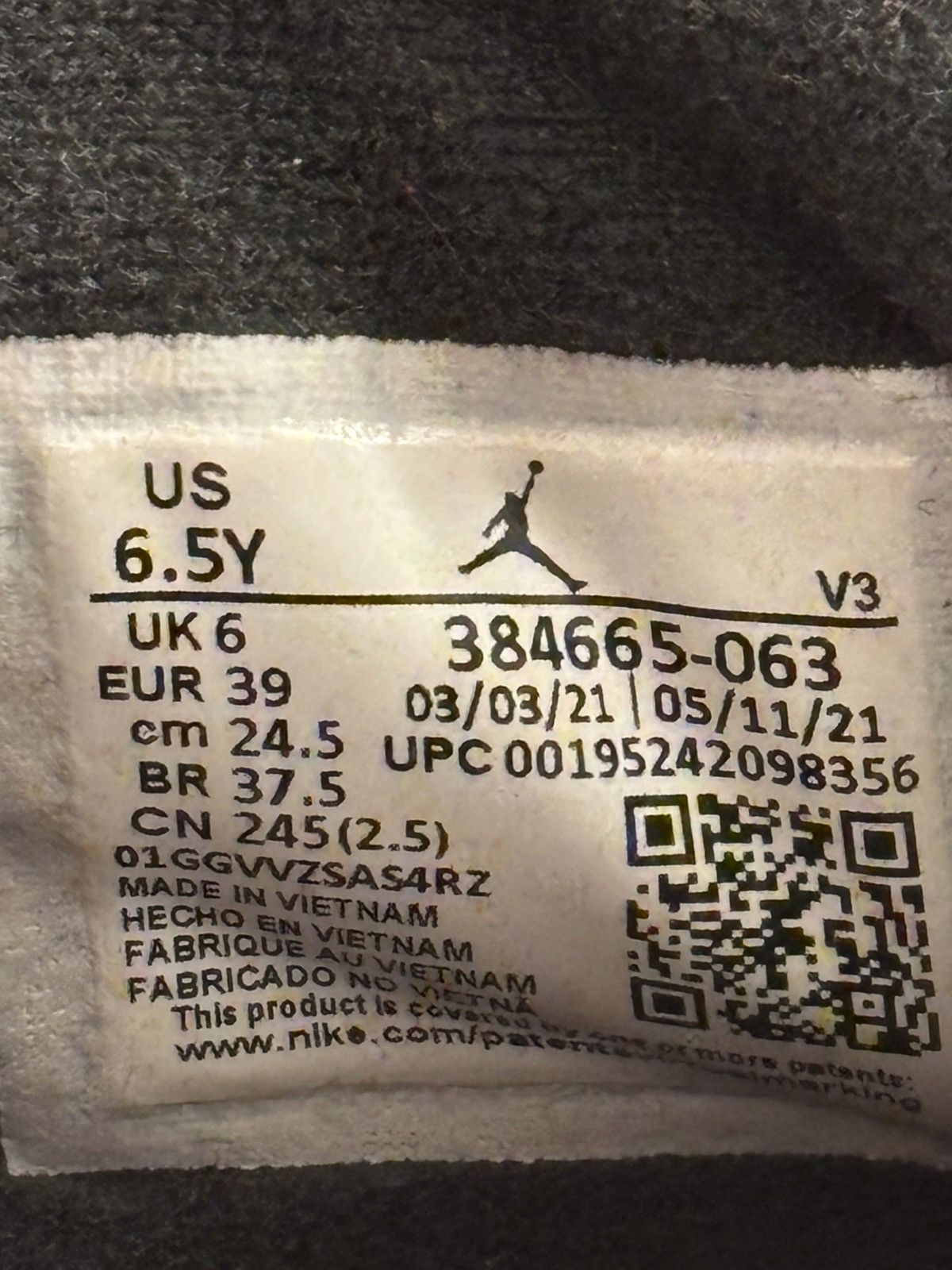 Jordan Brand AIR JORDAN 6 RETRO BORDEAUX (GS) Size US 6.5 / EU 39-40 - 6 Thumbnail