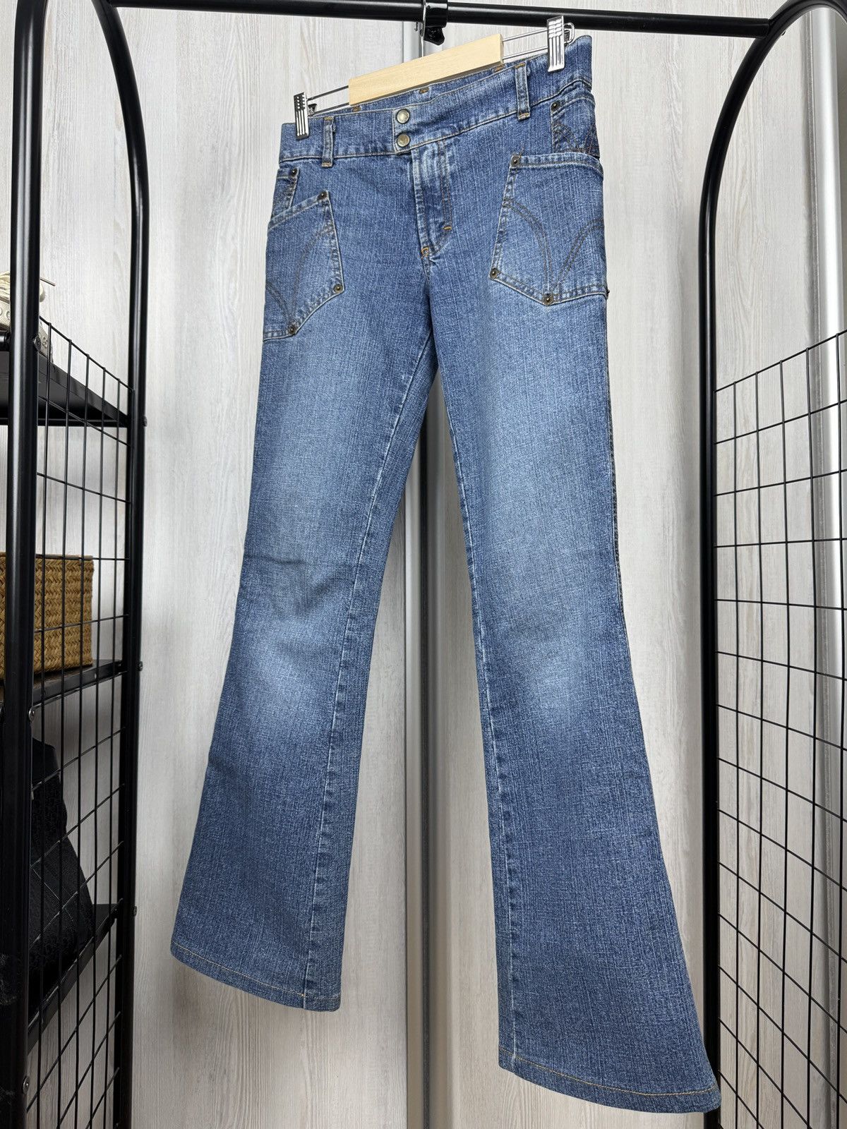 Dolce & Gabbana Dolce & Gabbana vintage wide flared bootcut avantgarde denim Size 27" / US 4 / IT 40 - 6 Thumbnail