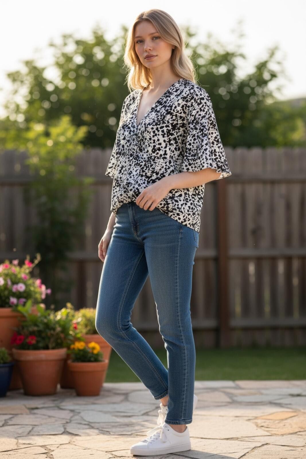 Other Dark Blue Wide Leg Cropped Jeans with Raw Hem Size 28" / US 6 / IT 42 - 3 Thumbnail