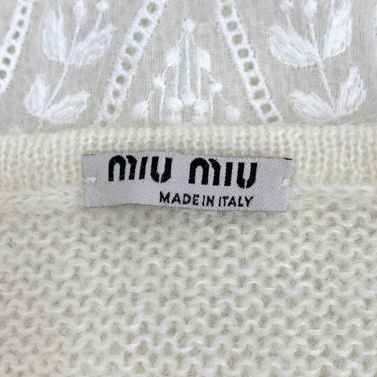 Miu Miu Miu Miu Lace Trim Mohair Long Sleeve Knit Cardigan K26WX Size S / US 4 / IT 40 - 5 Thumbnail