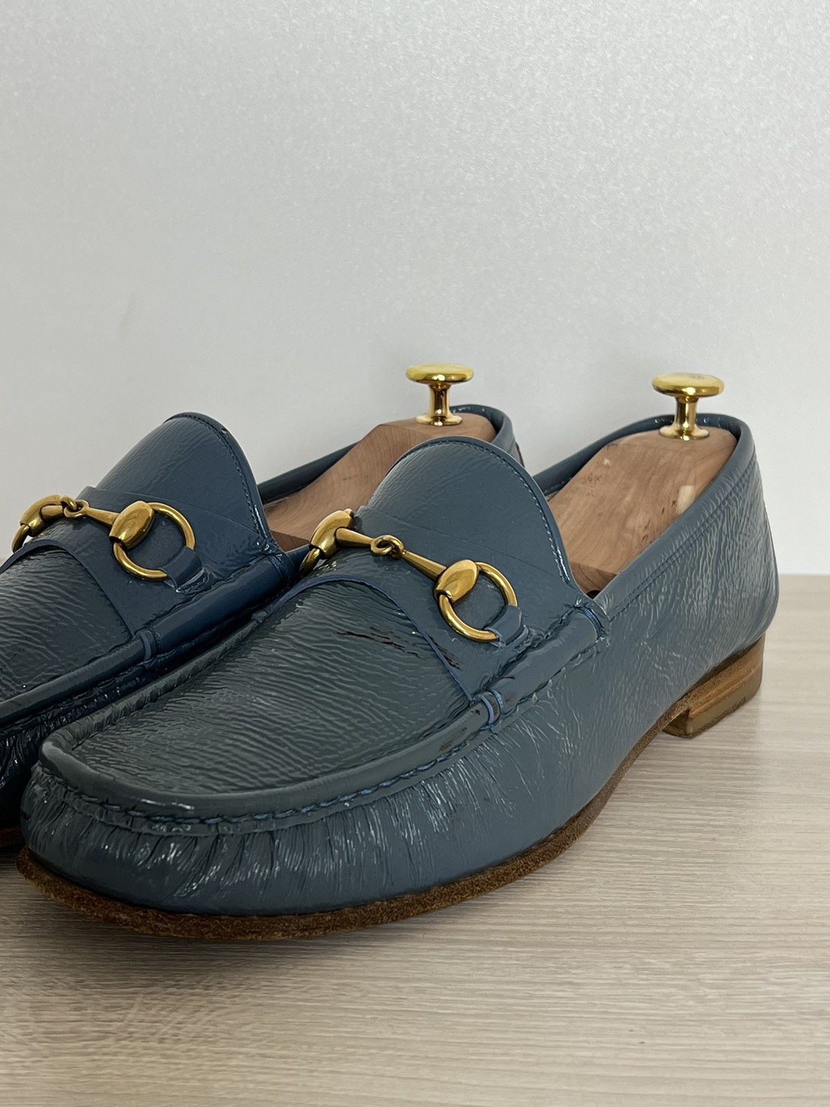 Gucci Teal Patent Leather Horsebit Loafers Size US 9 / EU 42 - 7 Thumbnail