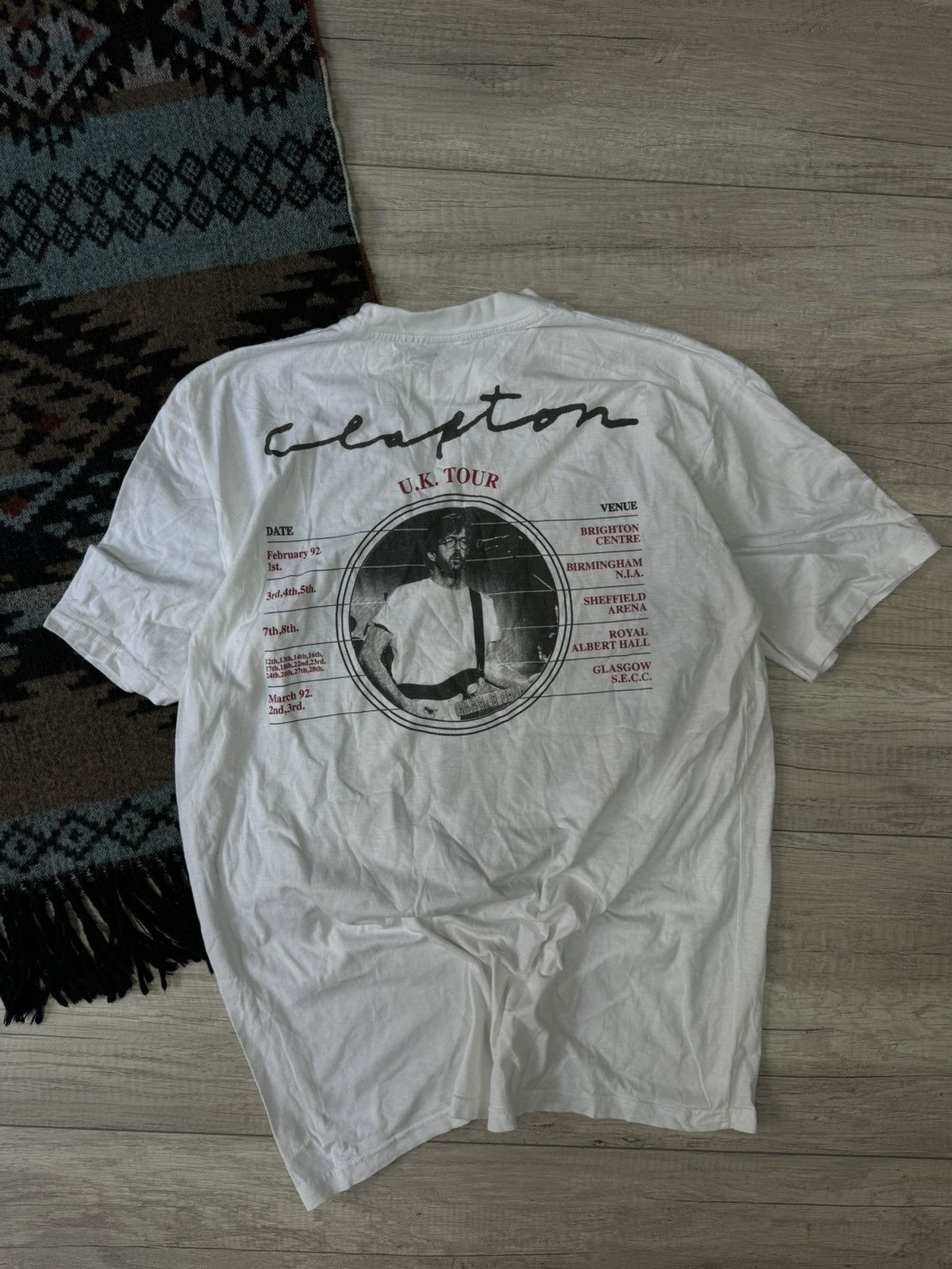 Vintage Vintage Eric Clapton 1992 UK Tour t-shirt music merch Size US XL / EU 56 / 4 - 6 Thumbnail