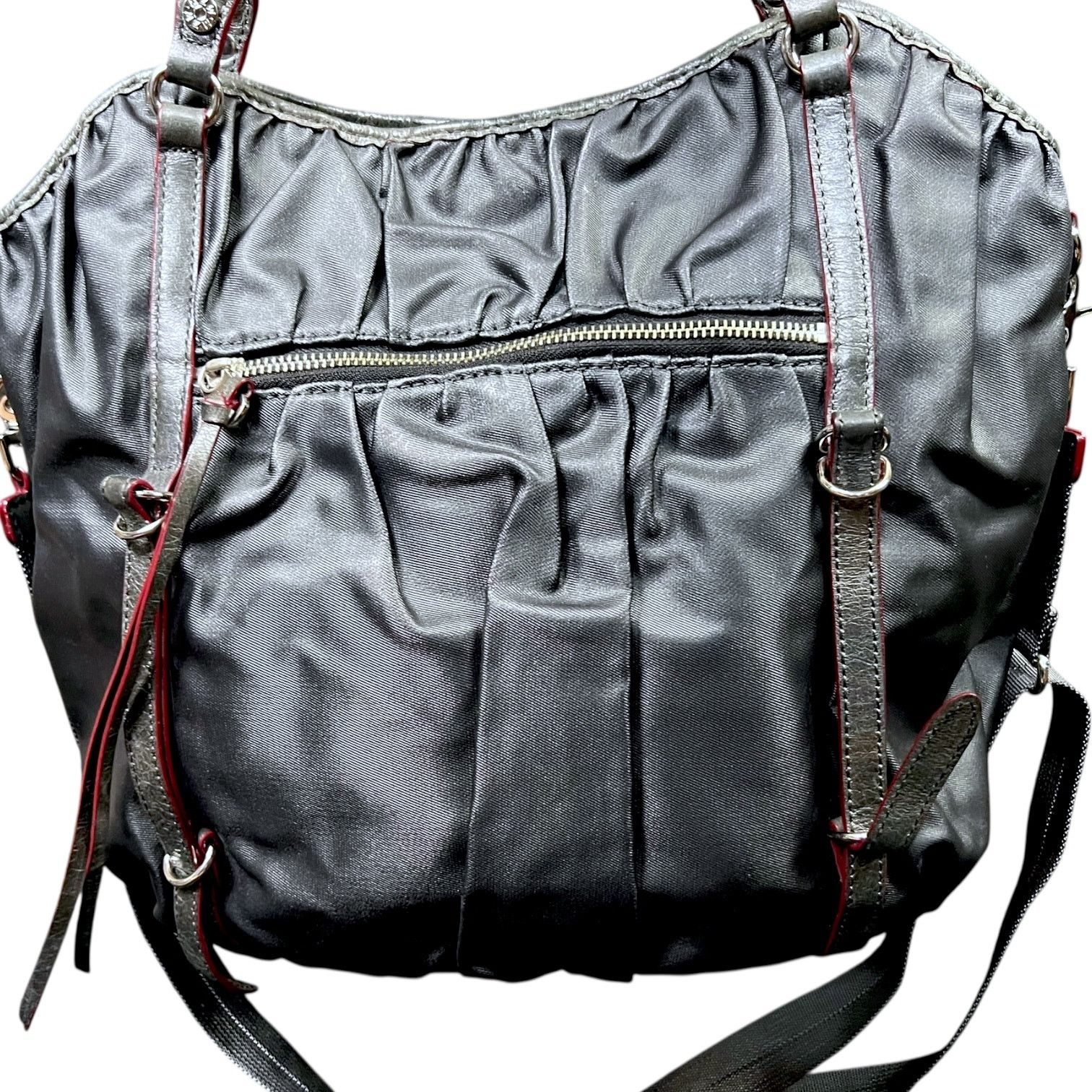 Other MZ Wallace Bianca Pleated Tote Grey Coated Canvas $225Retail Size ONE SIZE - 13 Thumbnail