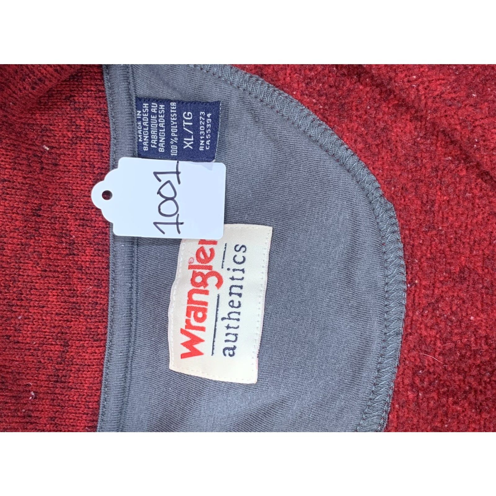 Wrangler VINTAGE Wrangler Authentics Men’s Fleece 1/4 Zip Sweater XL Light Heather Gray 90s Classic Pullover Zipper Casual Mens Sweater Size US XL / EU 56 / 4 - 3 Thumbnail