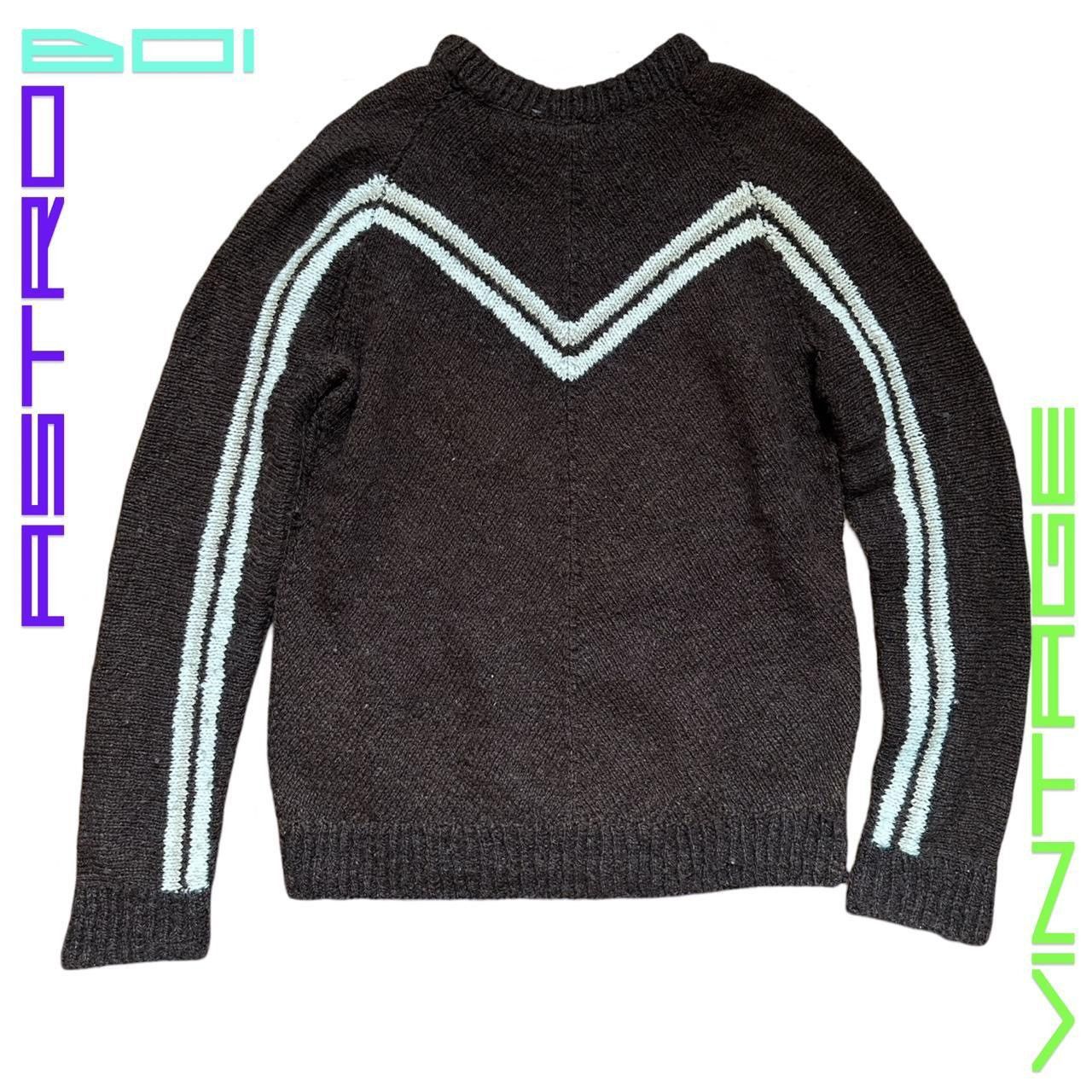 Vintage Vintage Brown Wool ‘Prada Style’ V Pattern Sweater – Large Size US L / EU 52-54 / 3 - 8 Thumbnail