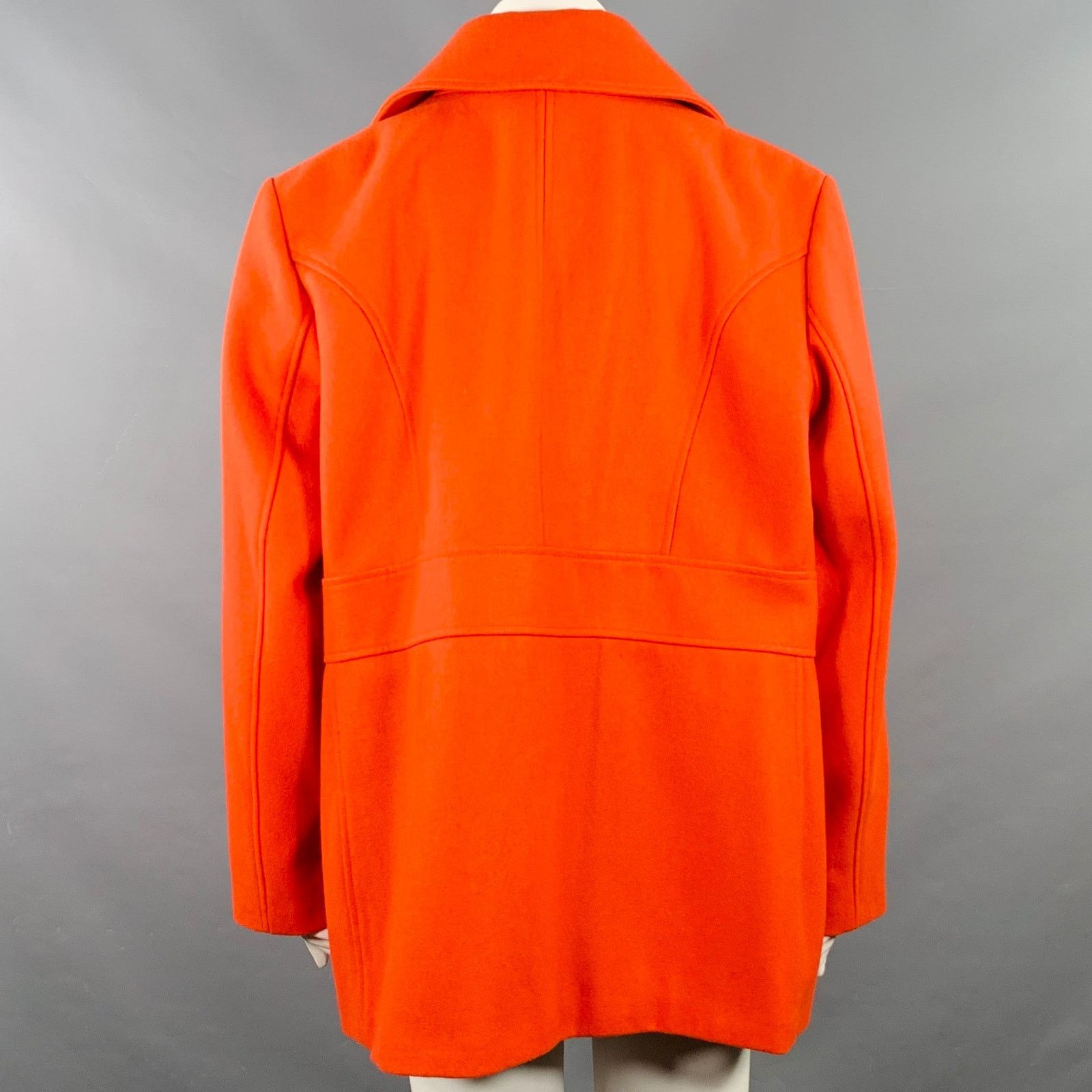 Michael Kors 2X Orange Wool Blend Double Breasted Coat Size XXL / US 16-18 / IT 52-54 - 3 Thumbnail