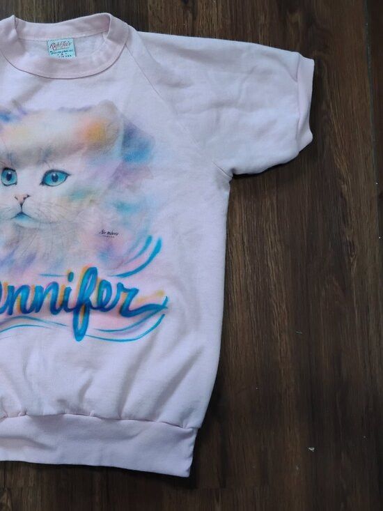 Other Vintage Air Waves Cat Kitten Airbrush Crewneck Sweatshirt Size S / US 4 / IT 40 - 3 Thumbnail