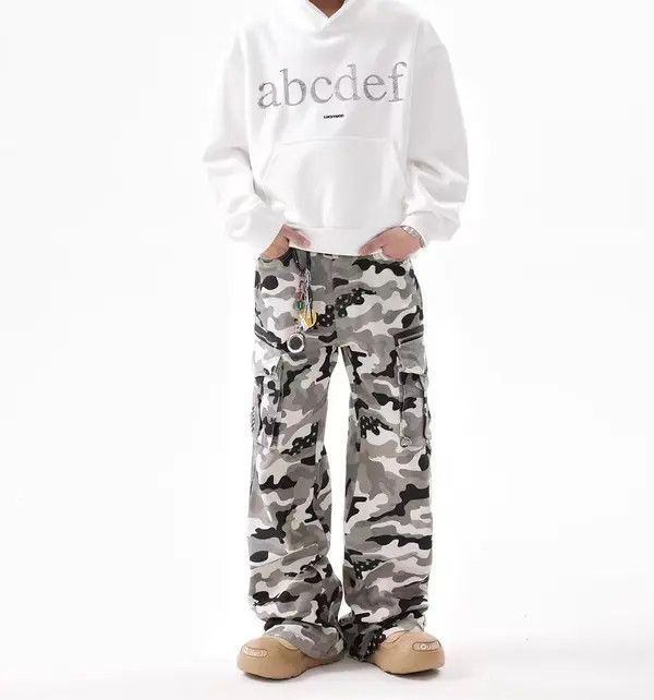 Japanese Brand Vintage Street Camouflage Loose Casual Work Pants Size US 28 / EU 44 - 3 Thumbnail