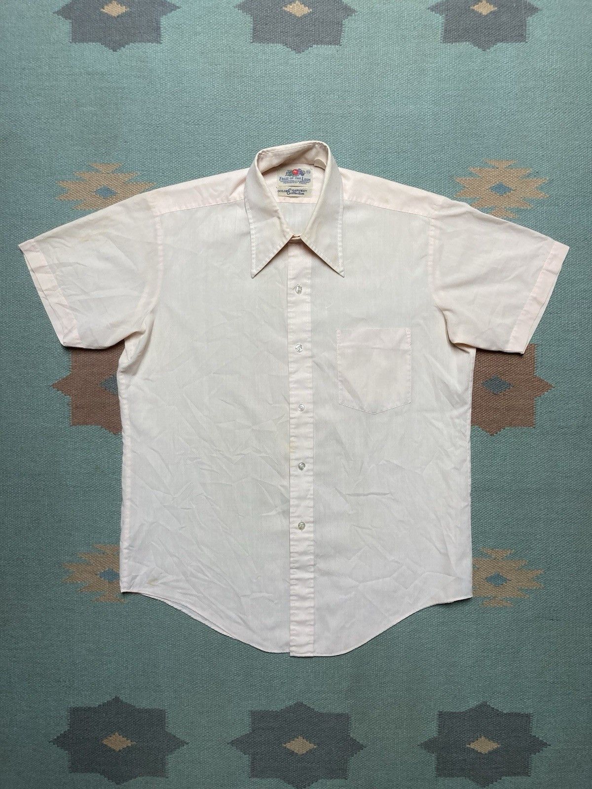 Fruit Of The Loom × Vintage 70s button shirt fruit of the loom light pink men’s medium Size US M / EU 48-50 / 2 - 1 Thumbnail