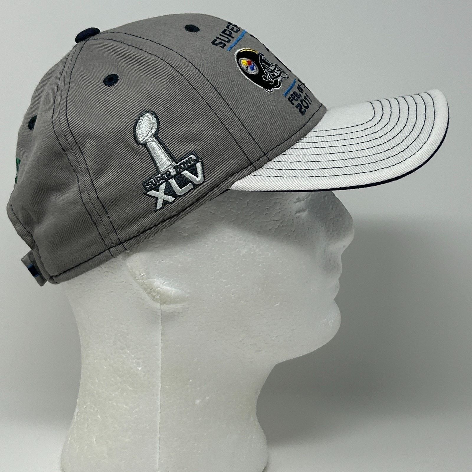 Reebok Super Bowl XLV Hat Baseball Cap Green Bay Packers Gray Size ONE SIZE - 6 Thumbnail