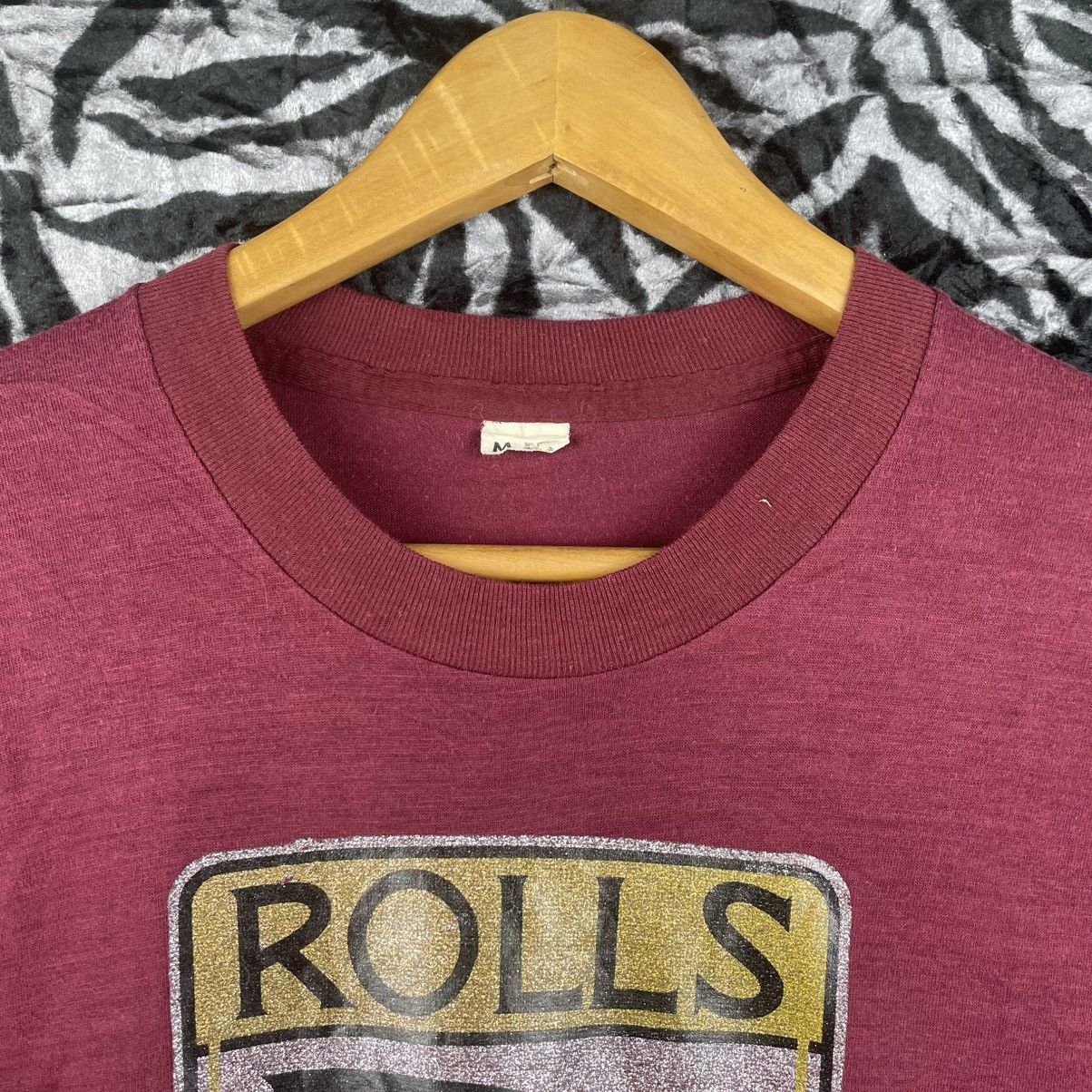 Vintage Vintage 80s Rolls Royce T-Shirt Glitter iron-on Size US M / EU 48-50 / 2 - 3 Thumbnail