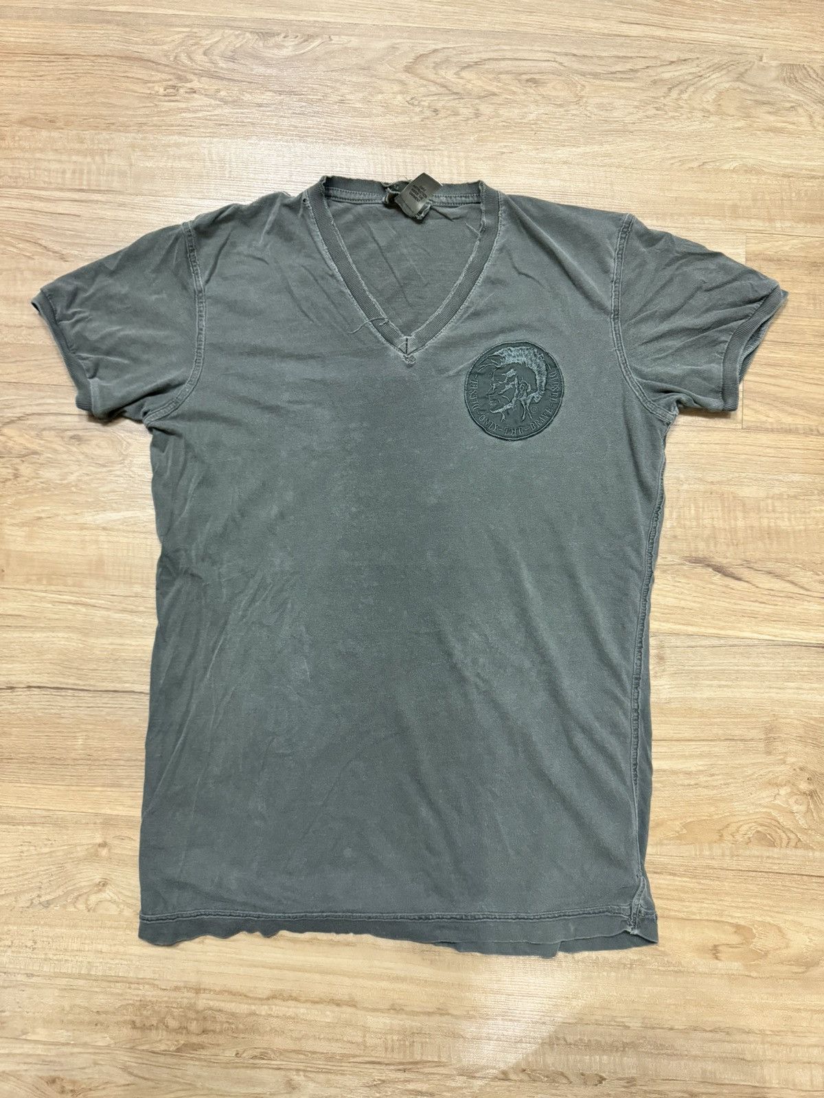 image of Diesel Mohawk Logo Tshirt in Grey, Men's (Size Small)