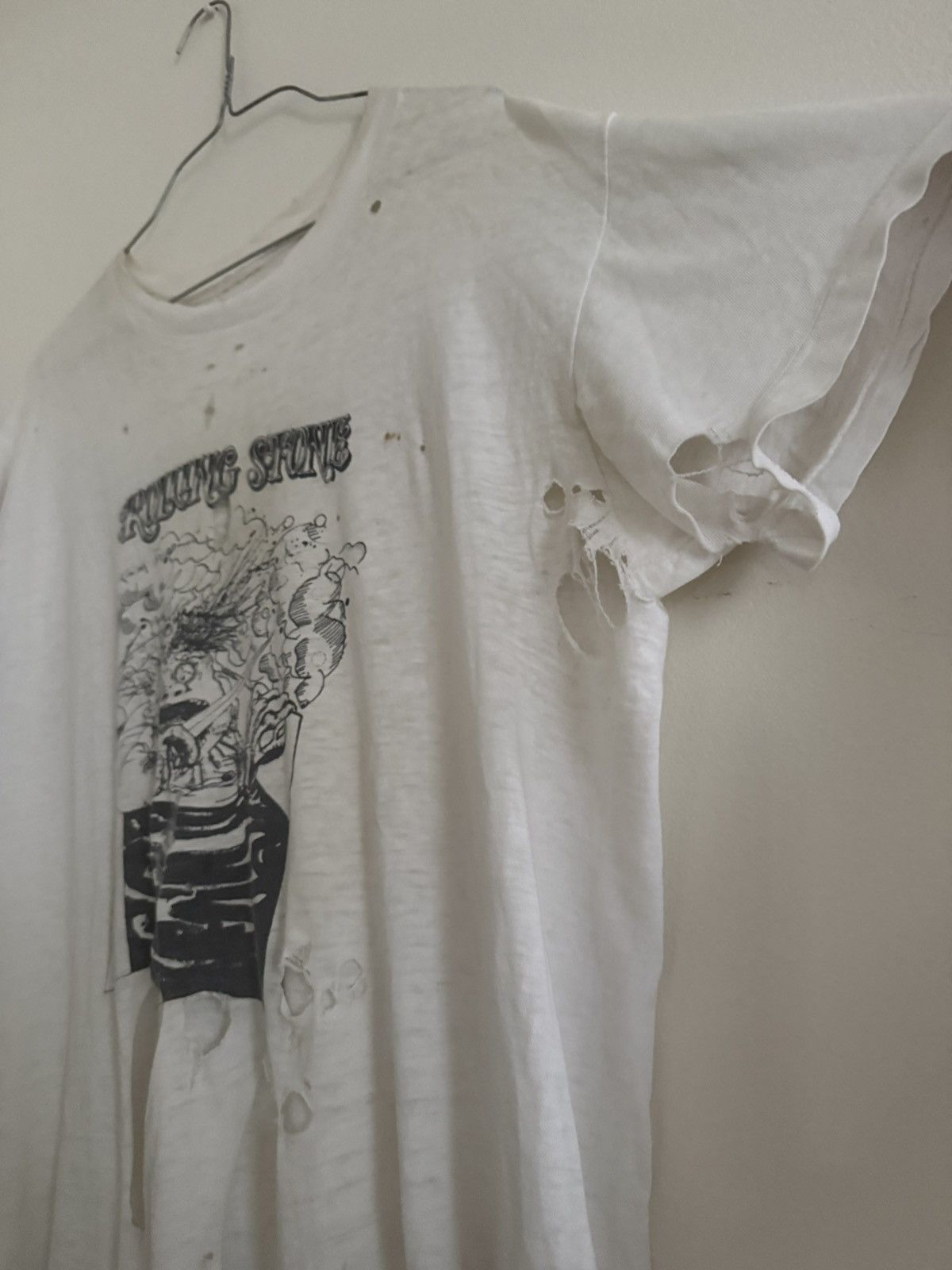 Vintage Vintage Ralph Steadman Rolling Stone 70 Thrashed Faded Shirt Size US L / EU 52-54 / 3 - 5 Thumbnail