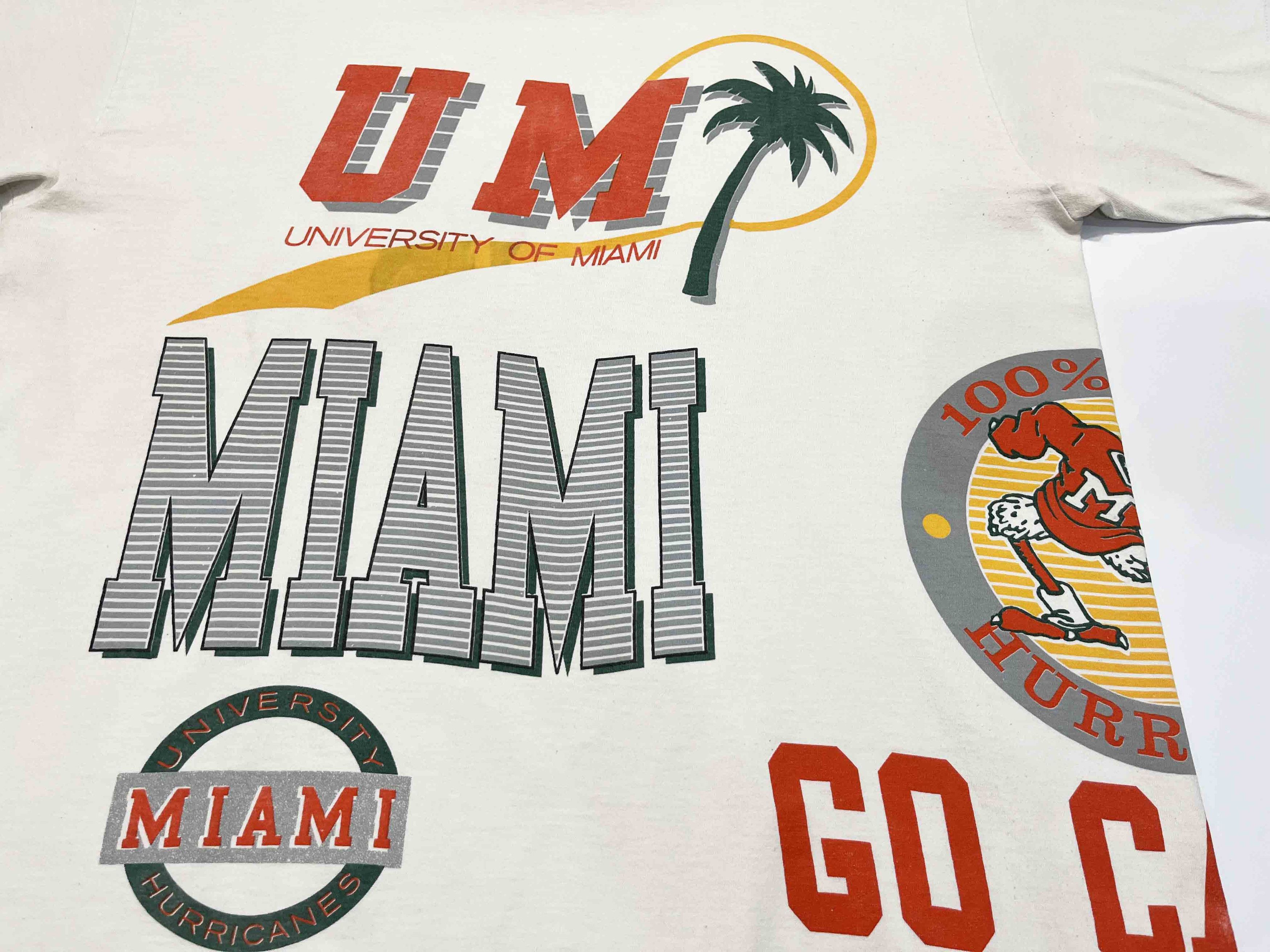 Vintage Vintage MSP Miami Hurricanes All Over Print NCAA T-Shirt Size US XL / EU 56 / 4 - 2 Thumbnail