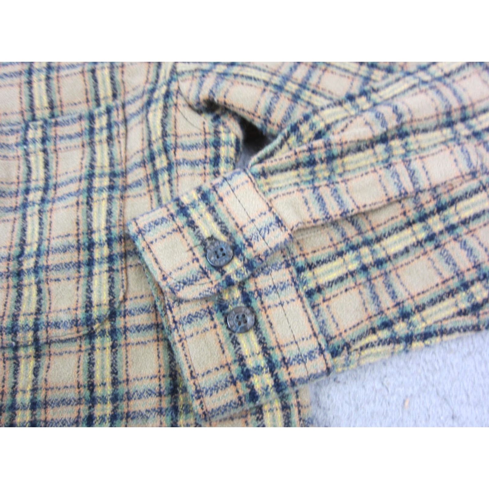 Vintage Mack Shirt Button-Up Plaid Flannel Beige Brown 90s Vintage Adult Medium Mens Shirt Size US M / EU 48-50 / 2 - 5 Thumbnail