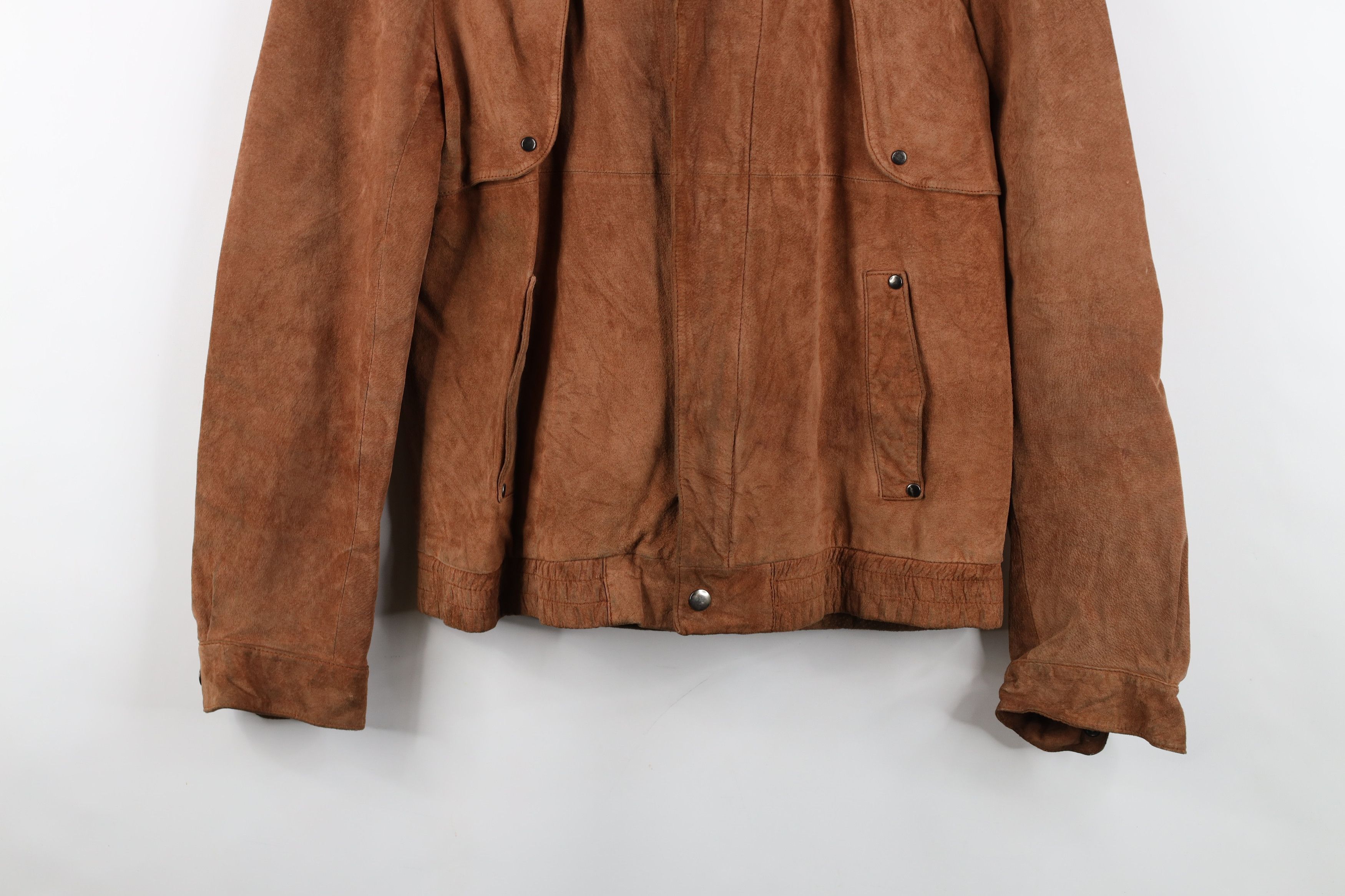 Vintage Vintage 70s Streetwear Suede Leather Full Zip Bomber Jacket Size US XXL / EU 58 / 5 - 3 Thumbnail