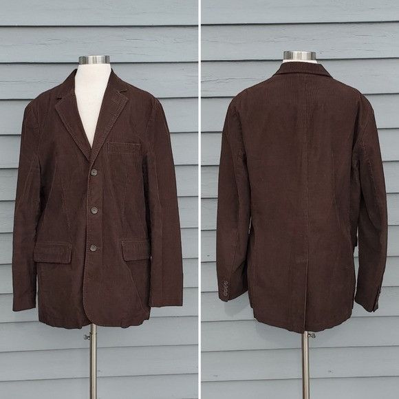 J.Crew × Vintage Vintage 90s y2k J.Crew Western Boho Cowboy Brown Cord Blazer Size 40R - 1 Thumbnail