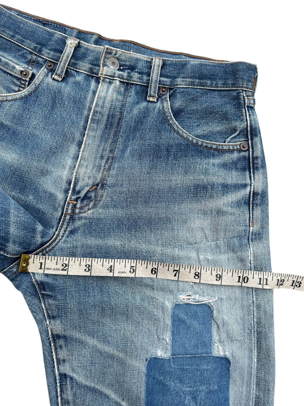 Kapital Thrashed Vintage Levis big E Selvedge Repair Denim jeans Size US 30 / EU 46 - 21 Thumbnail