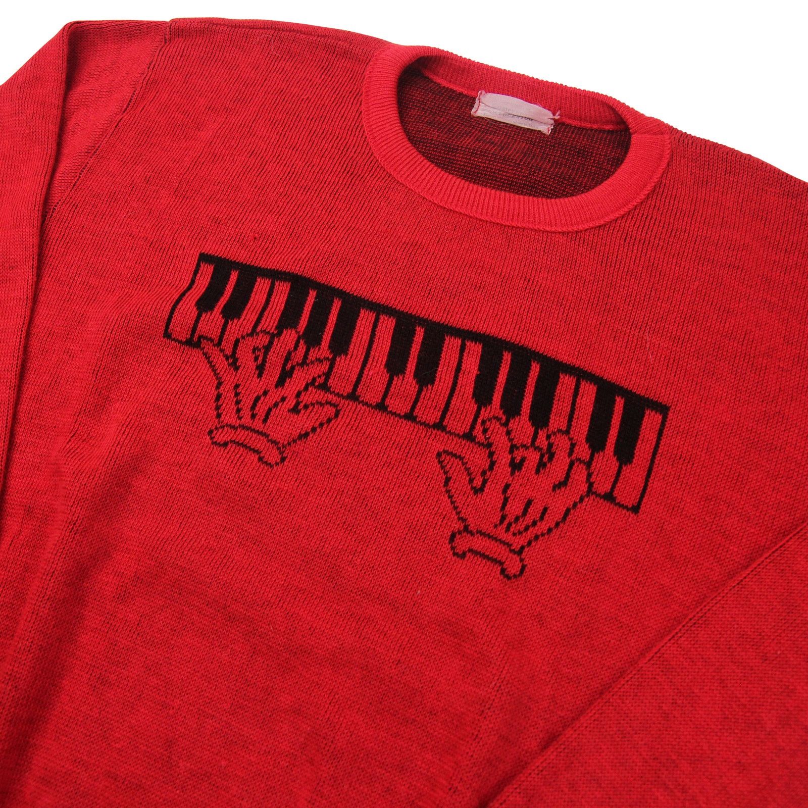 Vintage Vintage Piano Keys Knit Sweater Size L / US 10 / IT 46 - 2 Thumbnail