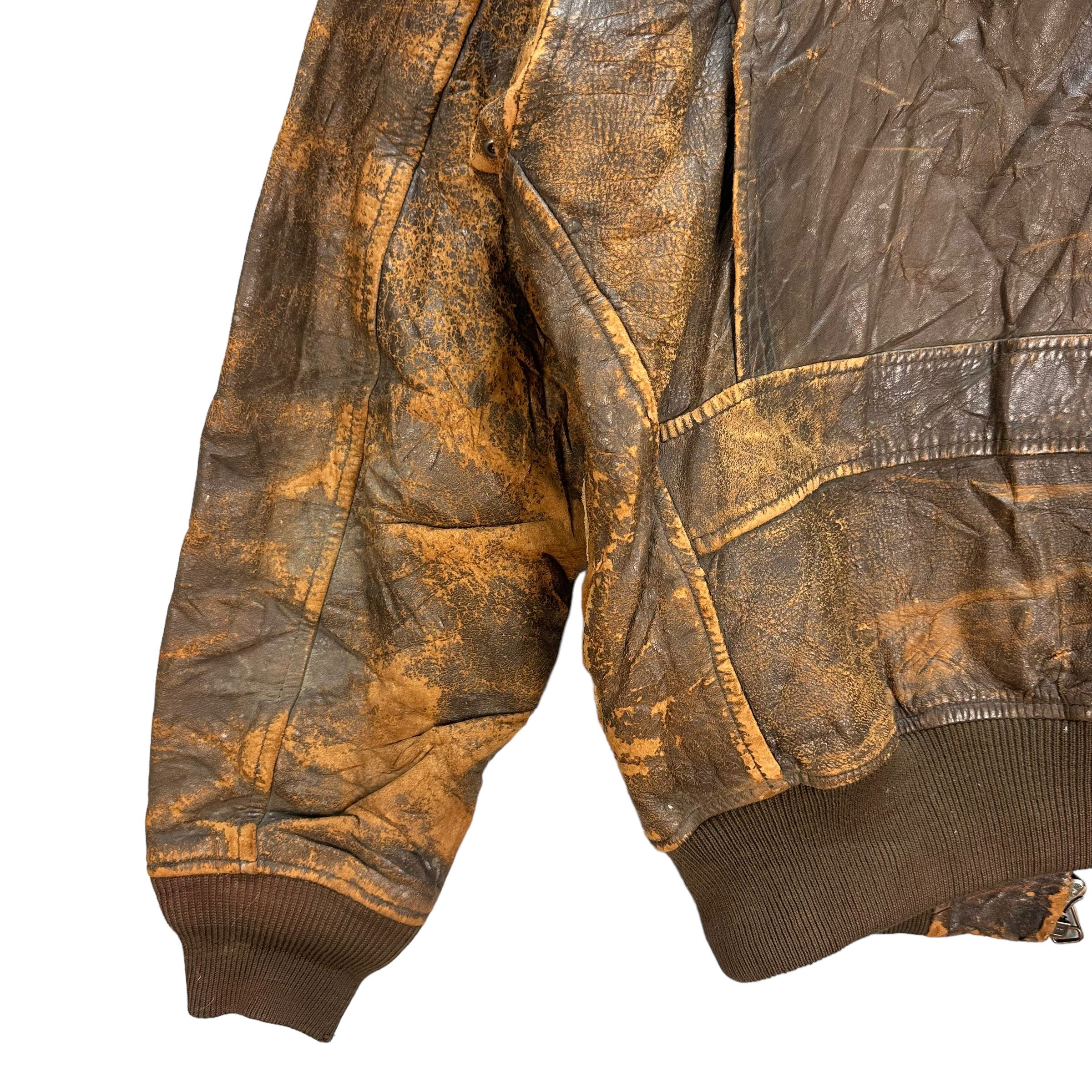 Harley Davidson TRASHED🔥 HARLEY DAVIDSON DISTRESSED LEATHER JACKET #8288 Size US M / EU 48-50 / 2 - 16 Thumbnail
