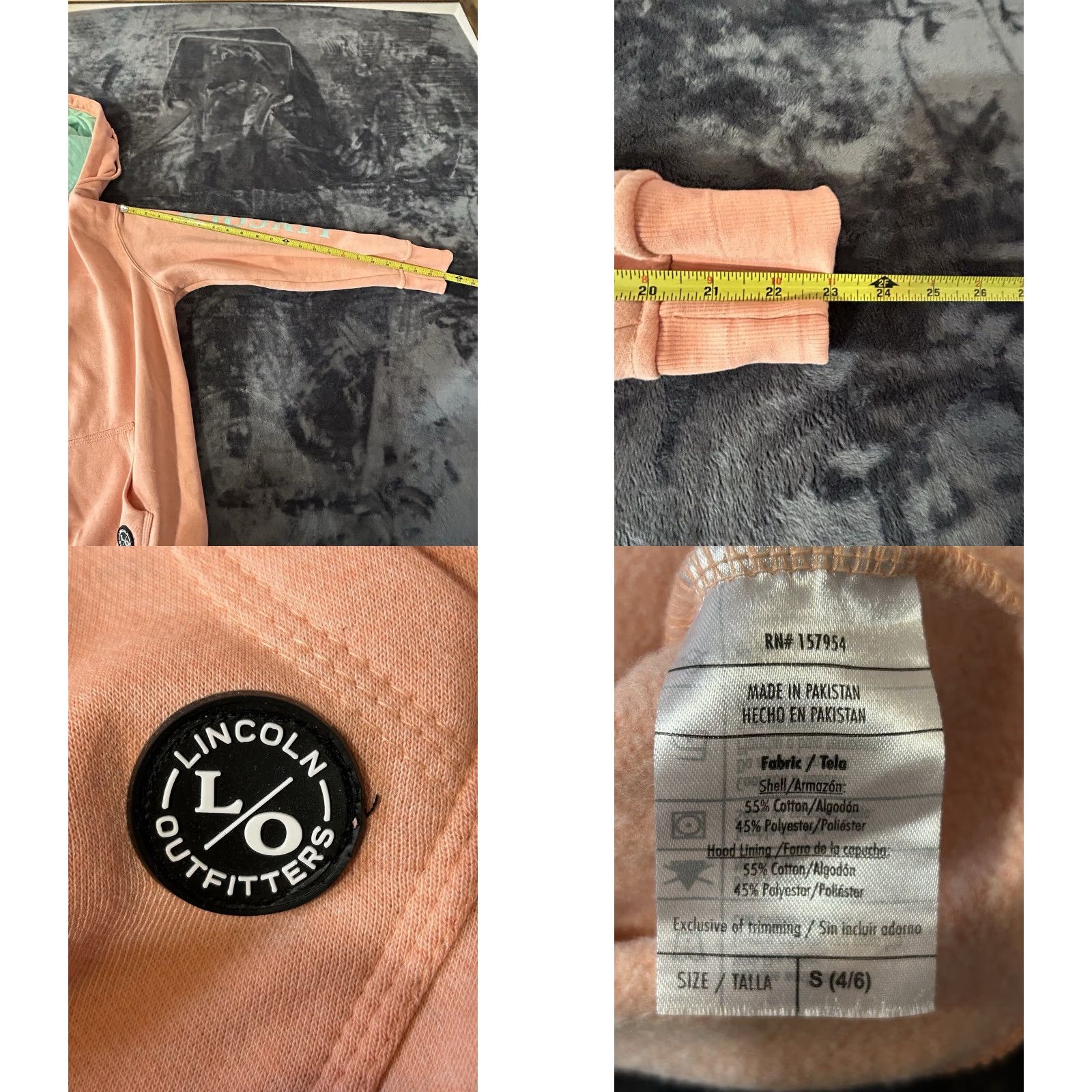 KangaROOS VINTAGE: No (omit) Lincoln Outfitters Hoodie Women S Peach 3/4 Zip Kangaroo Pocket Logo Boy? Size S / US 4 / IT 40 - 8 Thumbnail