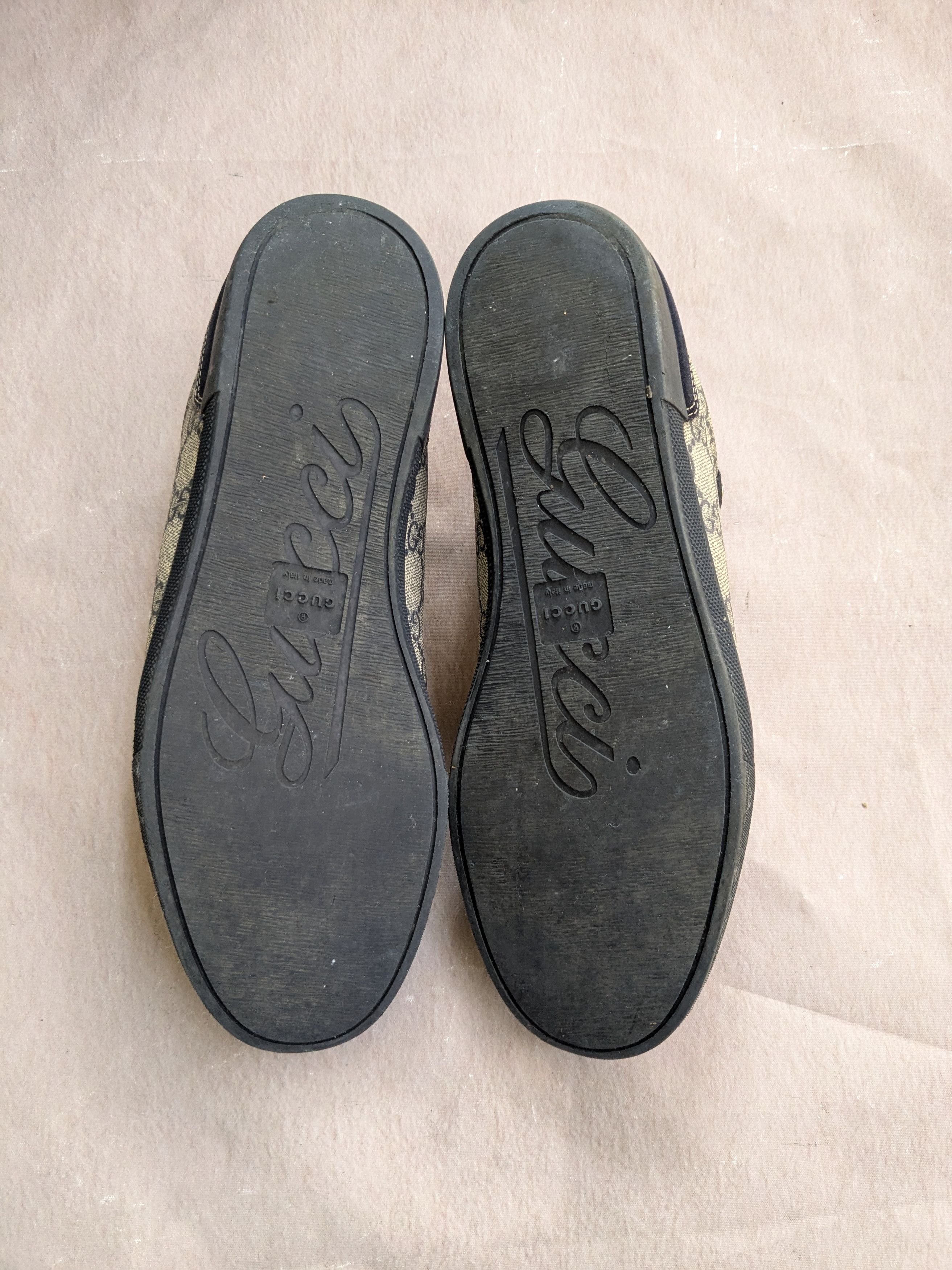 Gucci Gucci Sneakers Navy Blue Low Tops Canvas Suede Monogram Size US 10 / EU 43 - 15 Thumbnail