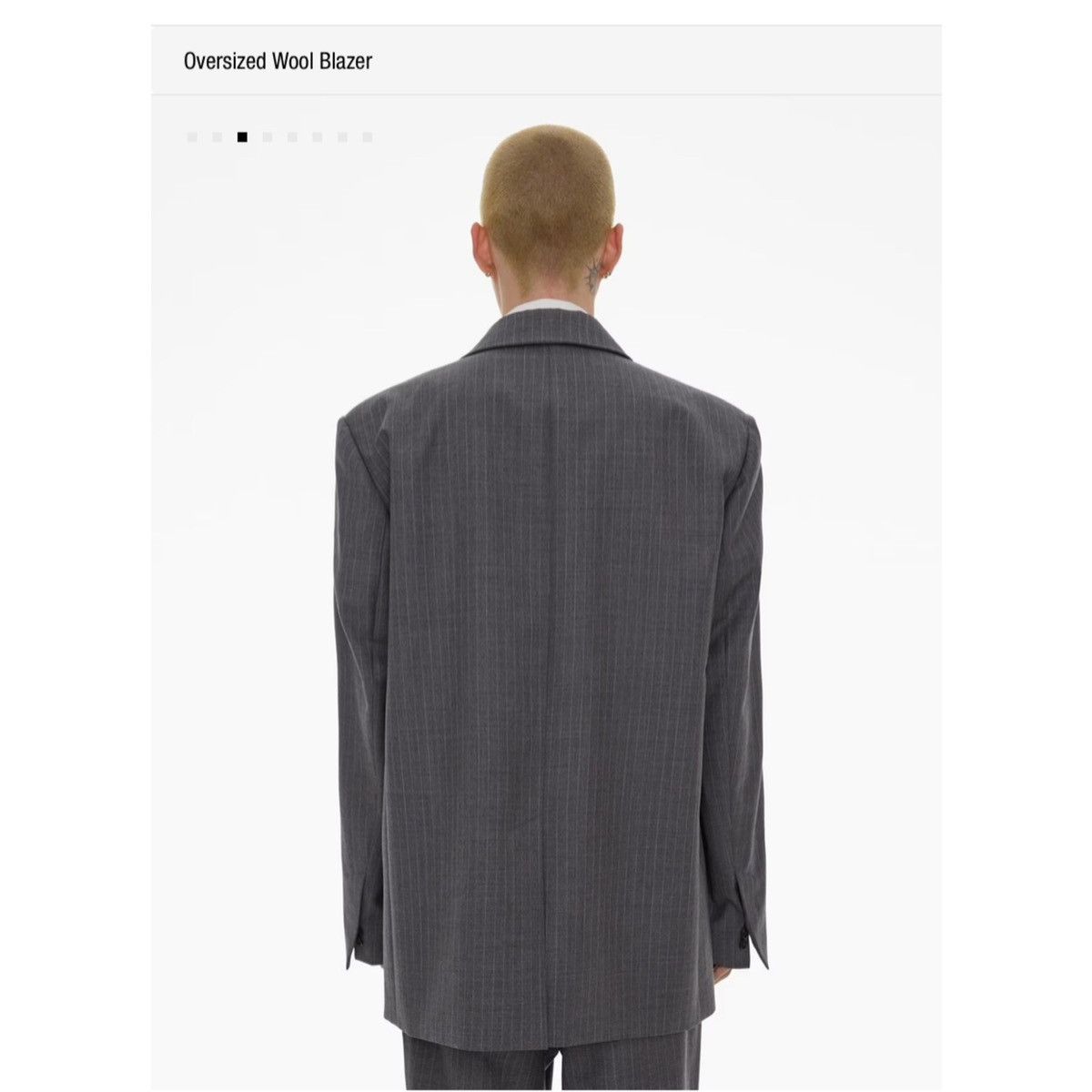 Helmut Lang HELMUT LANG OVERSIZED GRAY PINSTRIPES BLAZER Size 44L - 16 Thumbnail