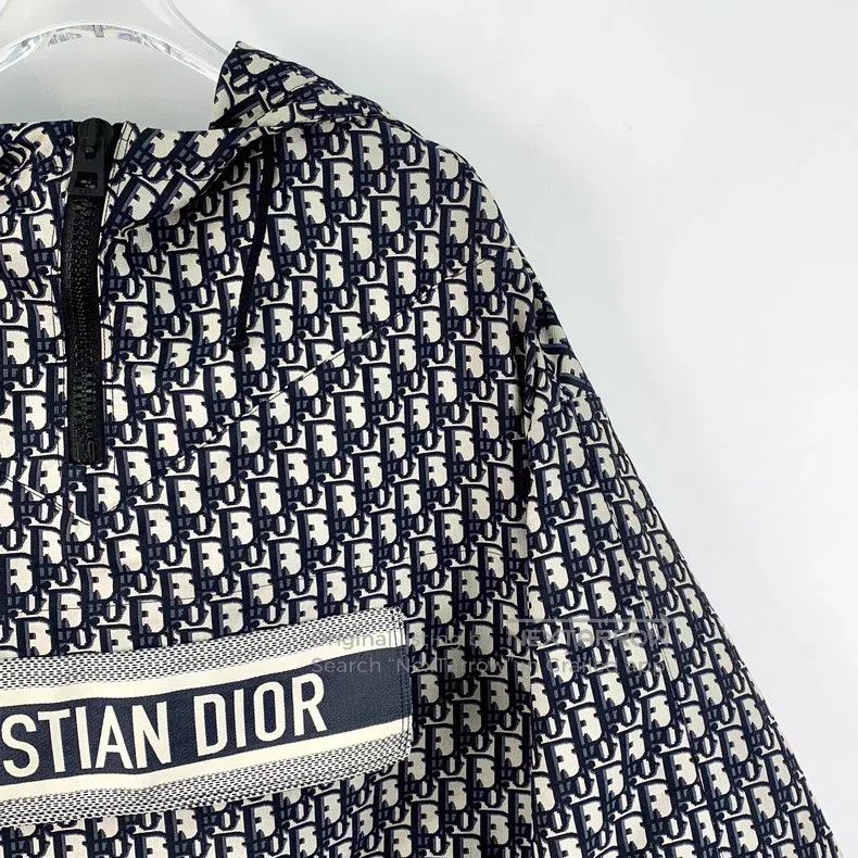 Dior Dior Dark blue logo jacquard full-print hooded half-zipper Size XS / US 0-2 / IT 36-38 - 3 Thumbnail